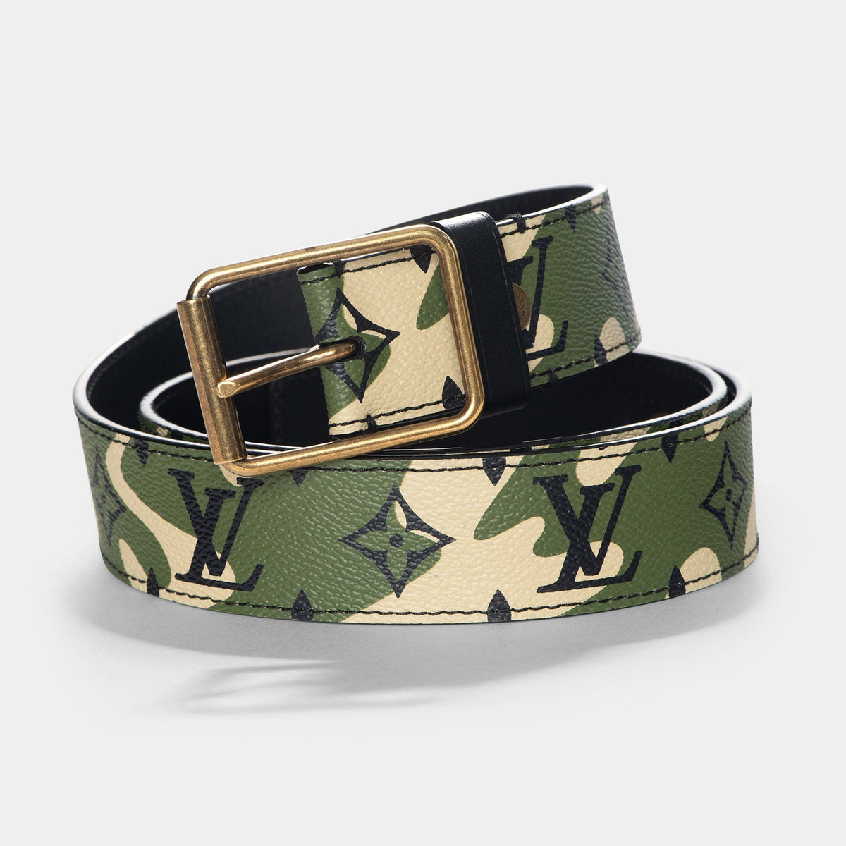 Louis Vuitton x Takashi Murakami Belt Monogramouflage Green in Coated  Canvas with Gold-tone - US