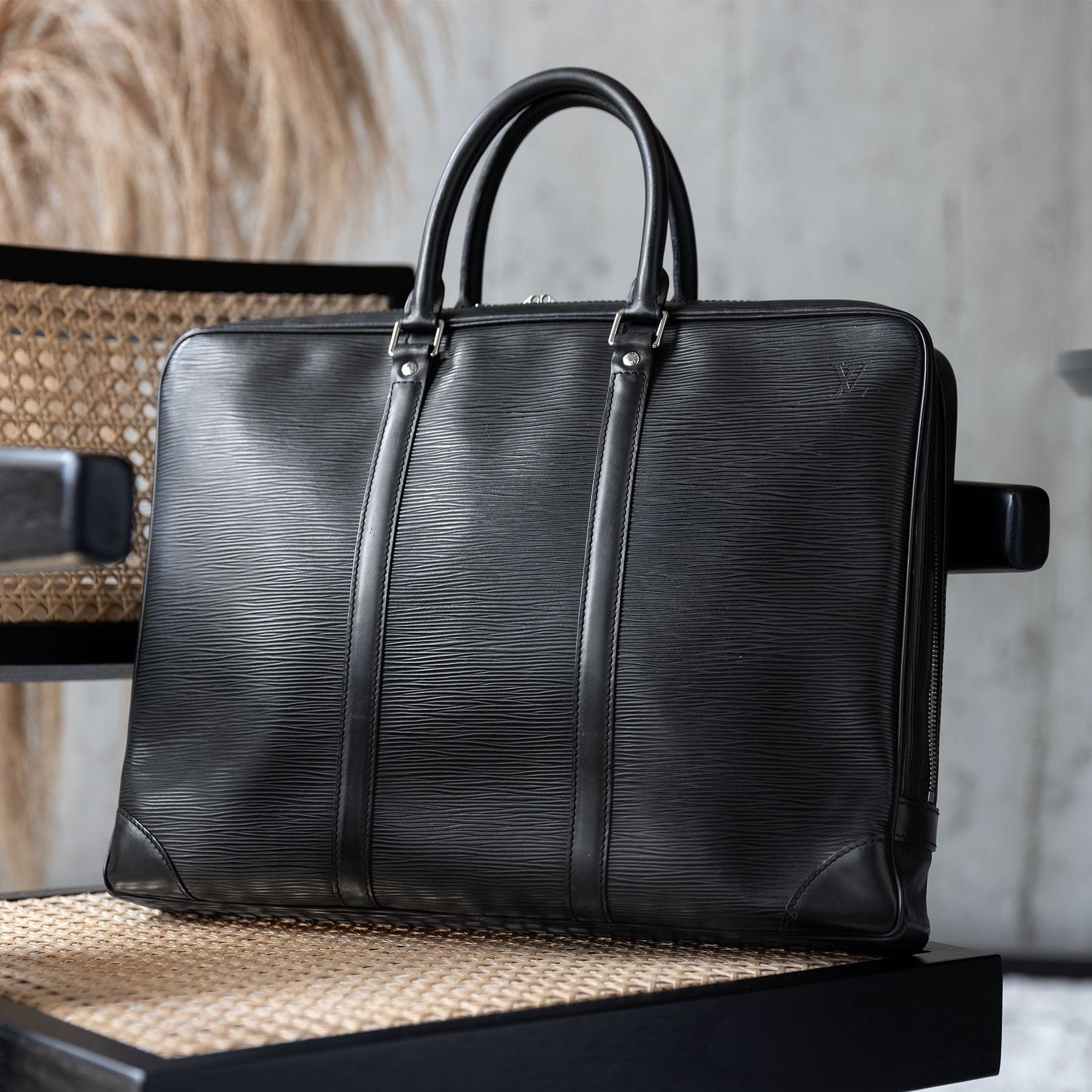 Louis Vuitton Unisex Epi Leather Porte Documents Zip Top Briefcase