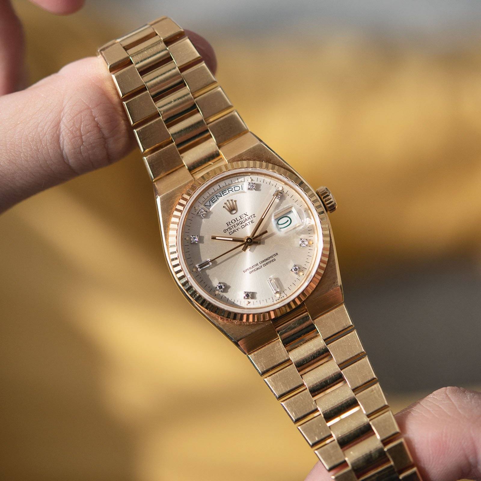 Rolex hot sale oysterquartz gold