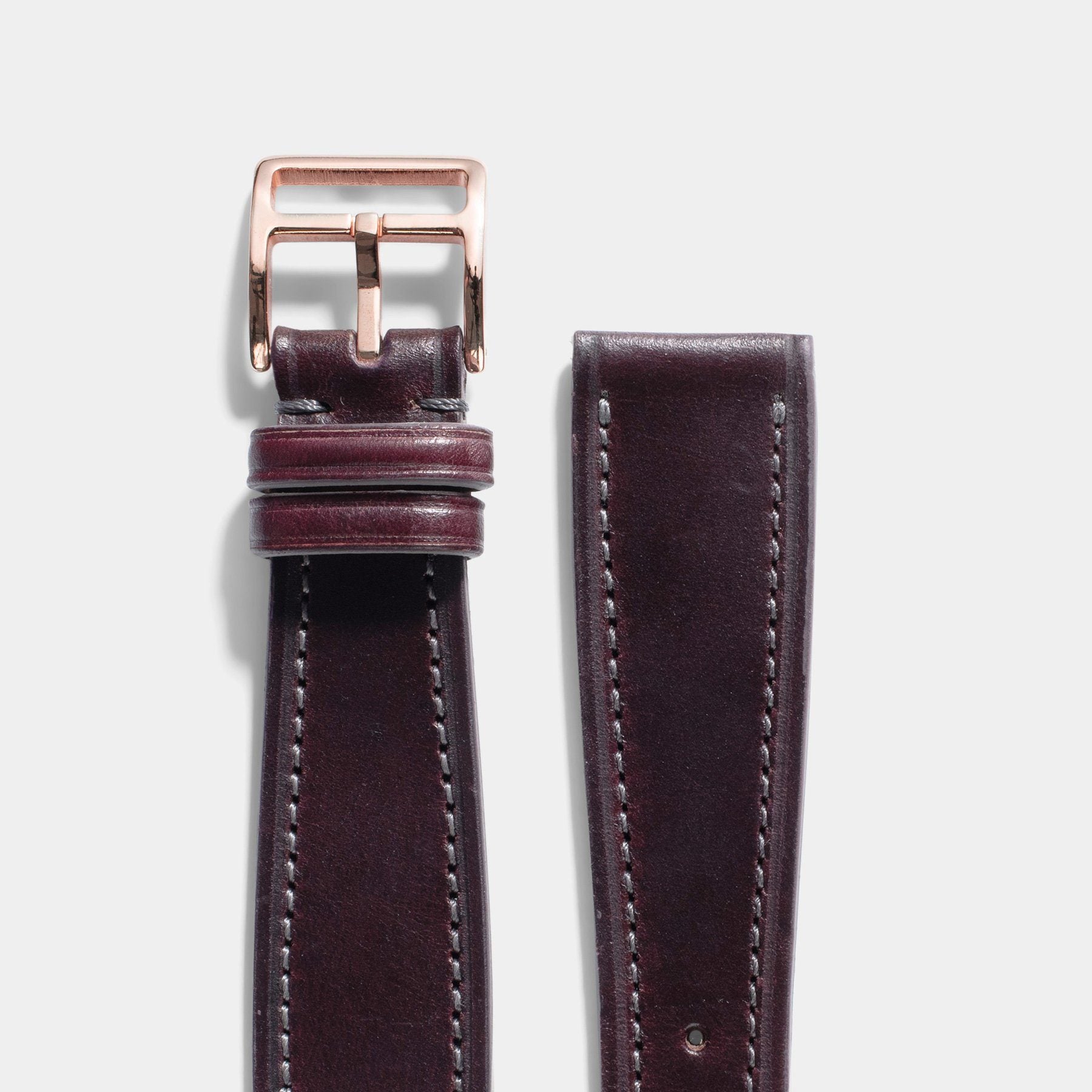 St. Émilion Bordeaux Leather Watch Strap - Rose Gold buckle