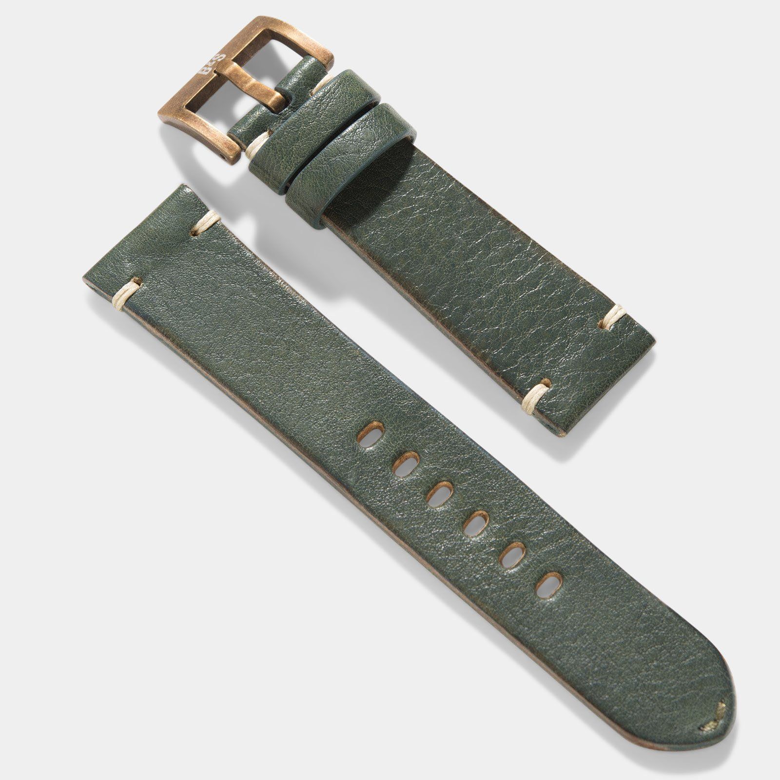 Strap for Tudor Black Bay Bronze - Perfect Match Vintage Green Leather Watch Strap