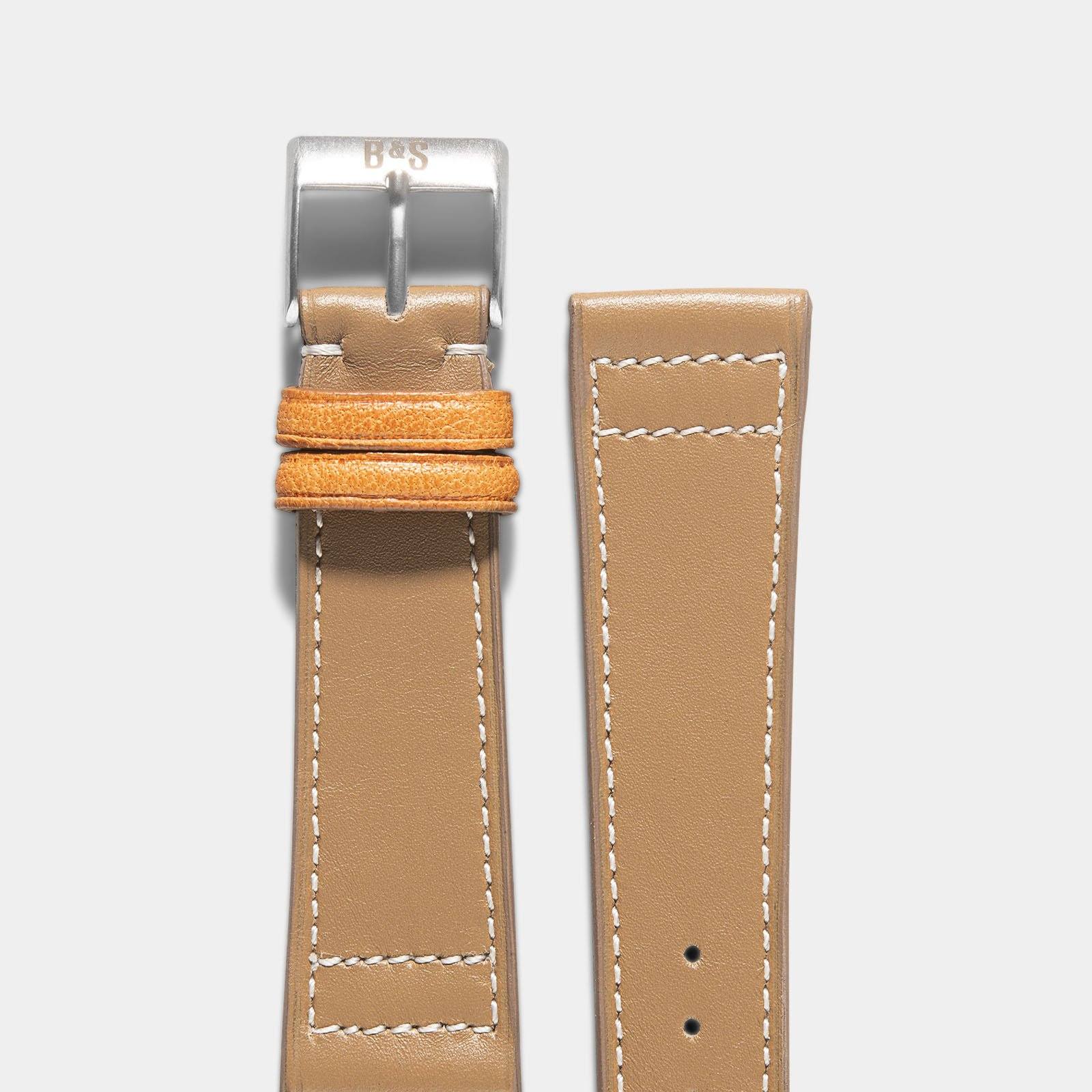 Taupe Brown Retro Leather Watch Strap