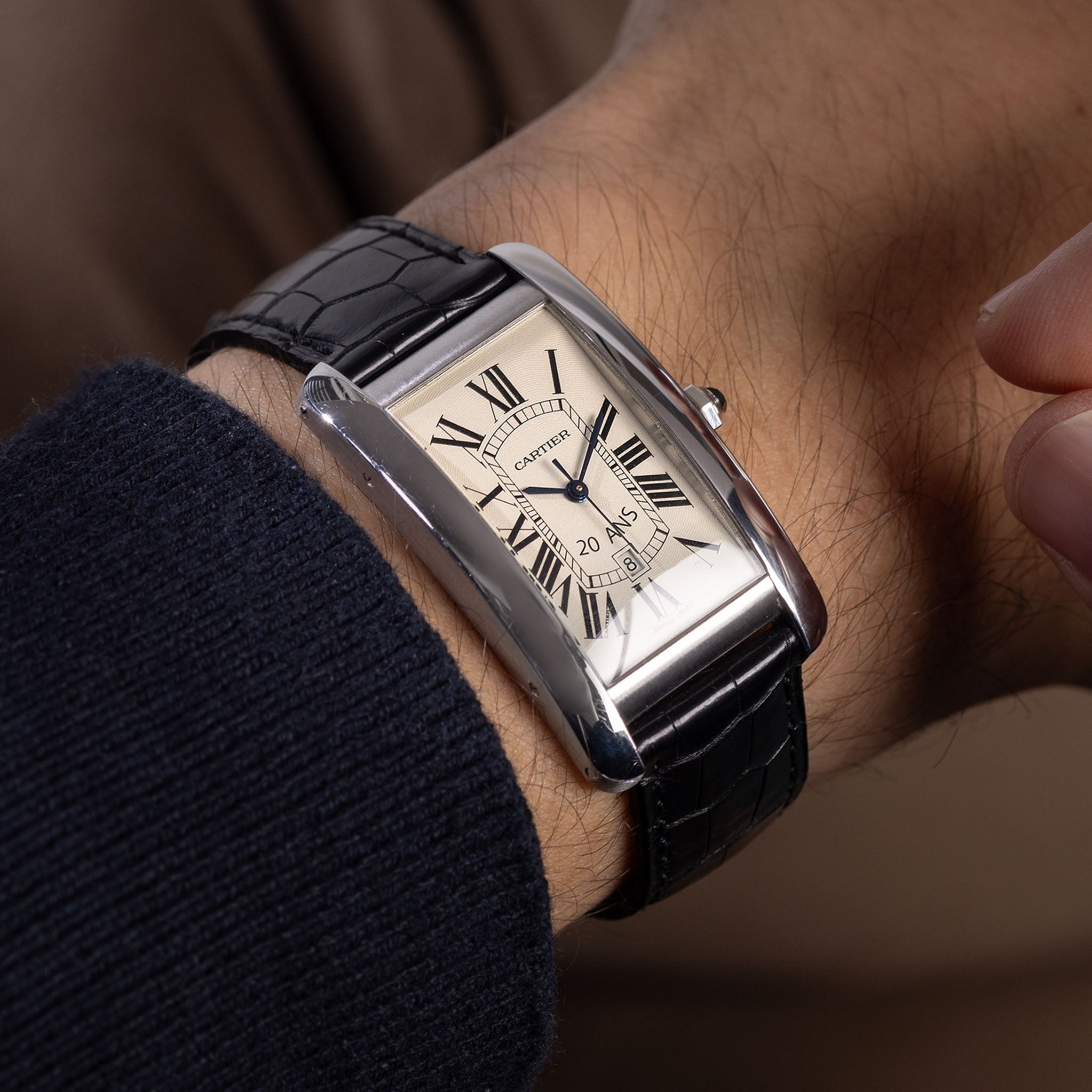 Cartier tank hotsell americaine stainless steel