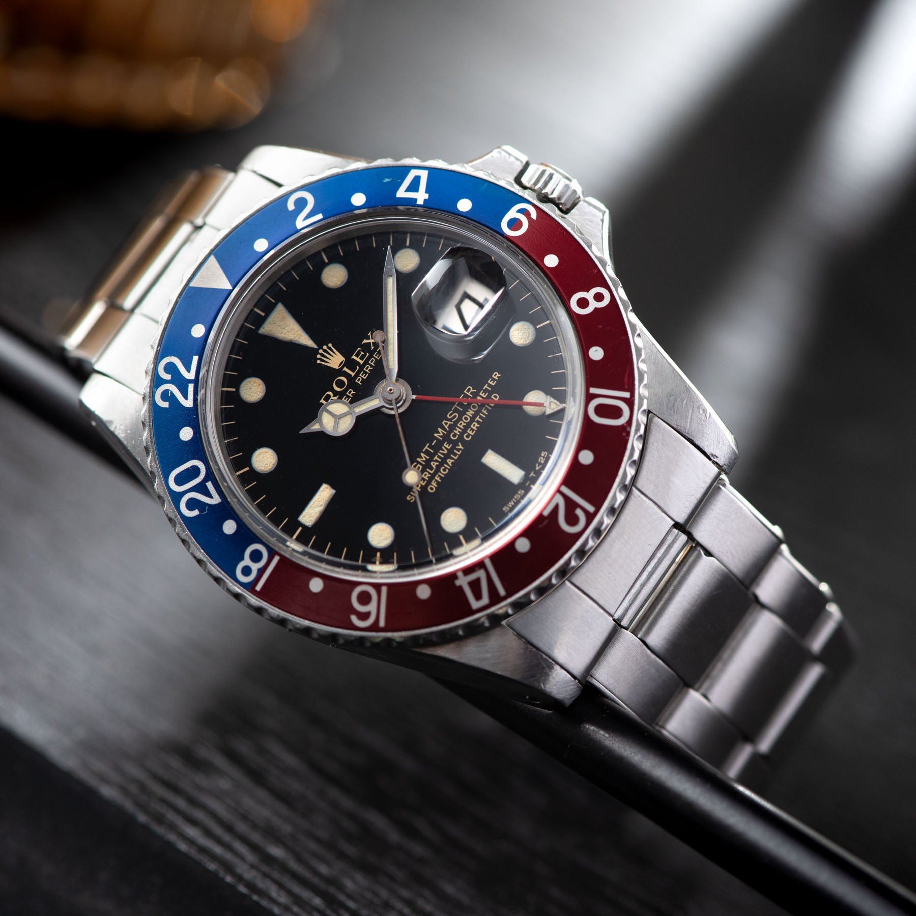 Rolex 1675 Gilt Dial GMT Master Small Hand with  Red-back matte insert