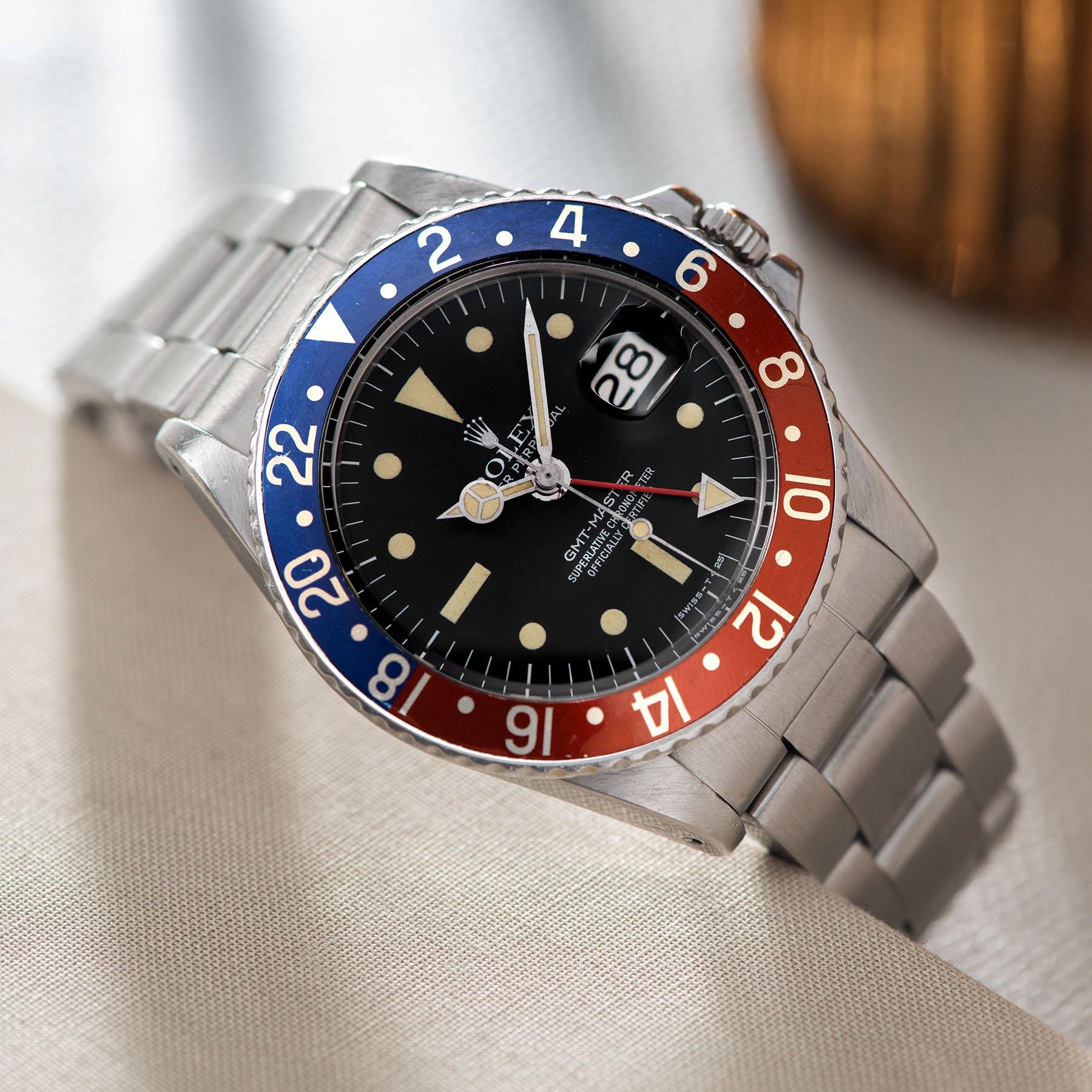 Rolex 1675 Mk3 Radial Dial GMT Master Crisp red-back ‘Pepsi’ inlay