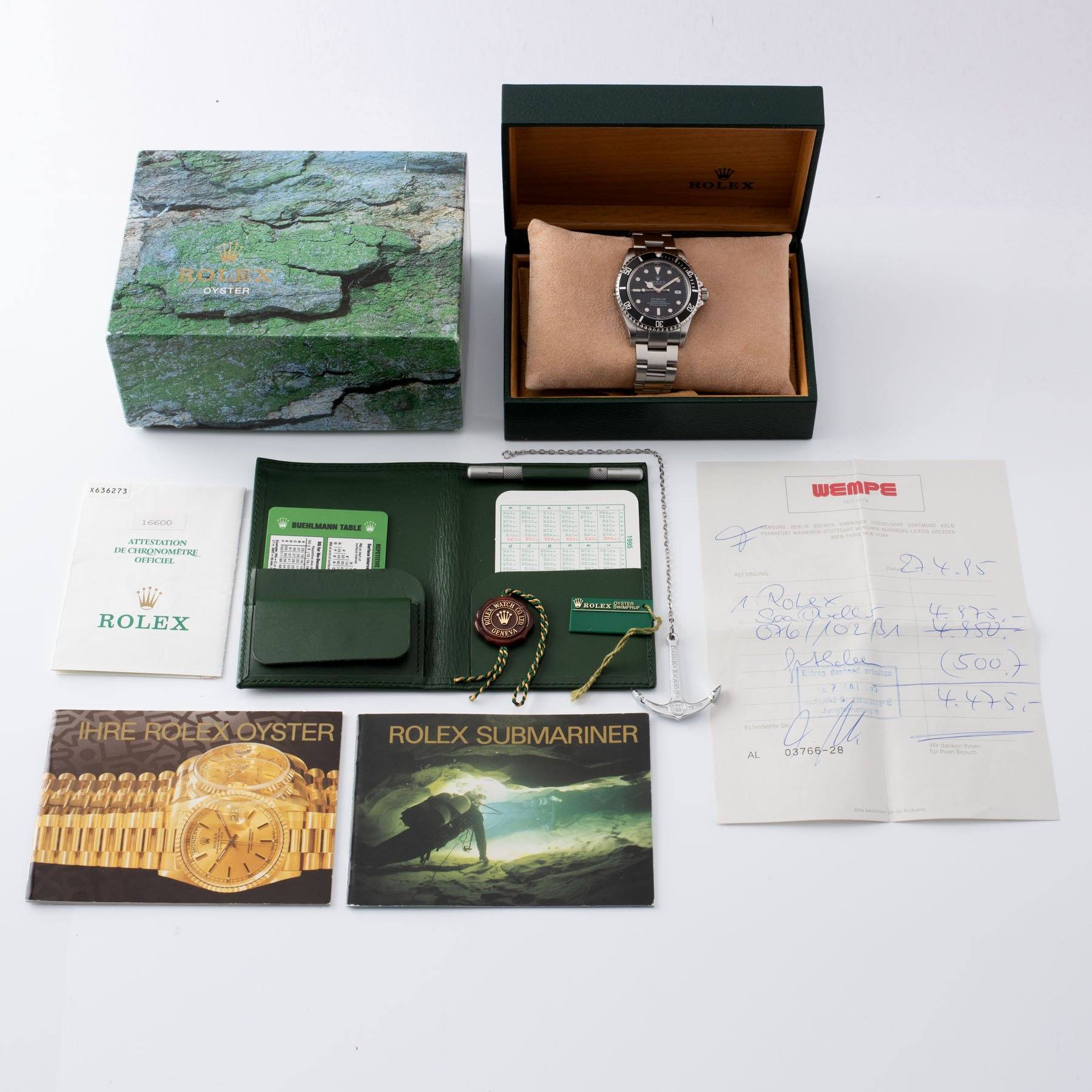 Rolex Seadweller Reference 16600 box and paper set 1995 