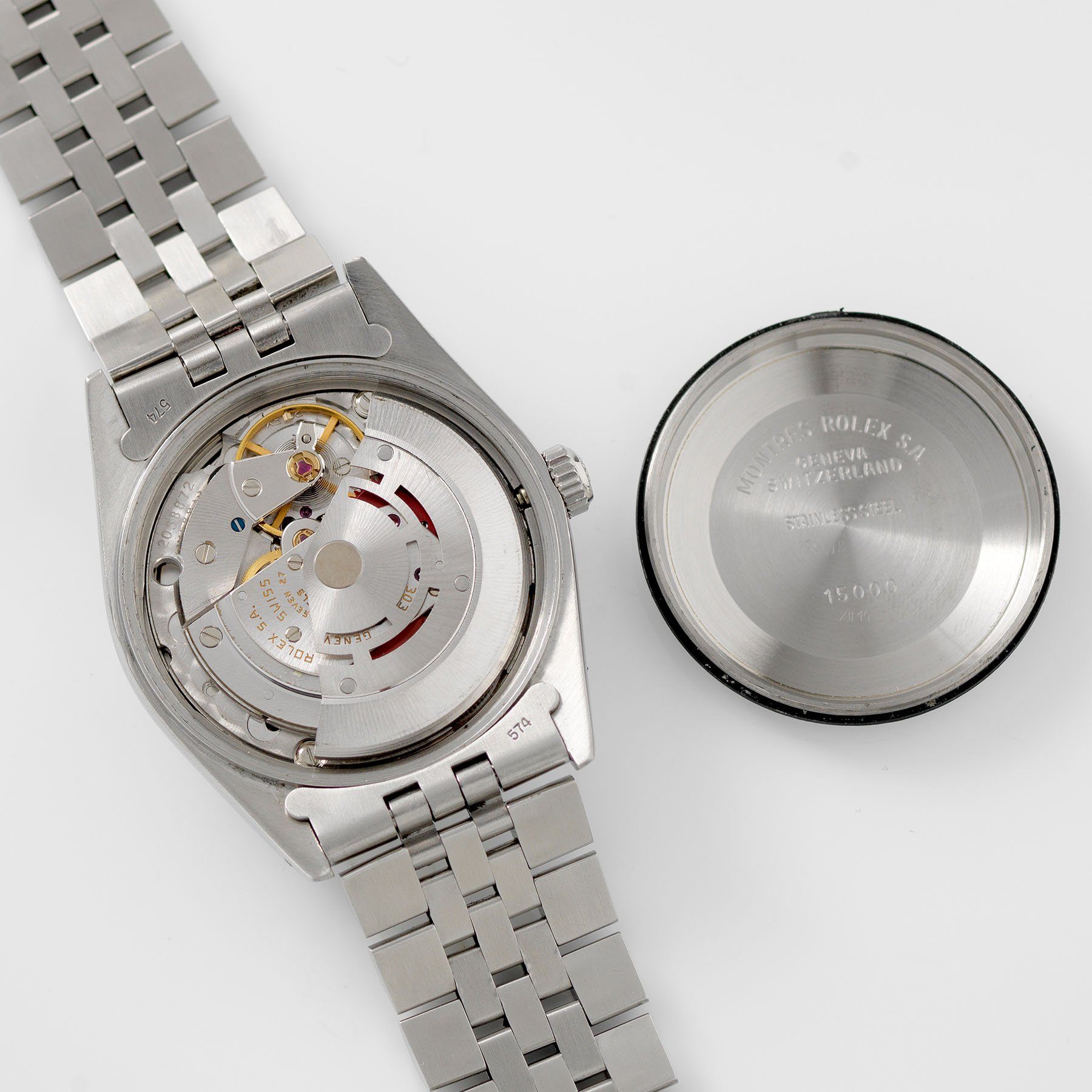 Rolex Oyster Perpetual Date Ref 15000 movement detail