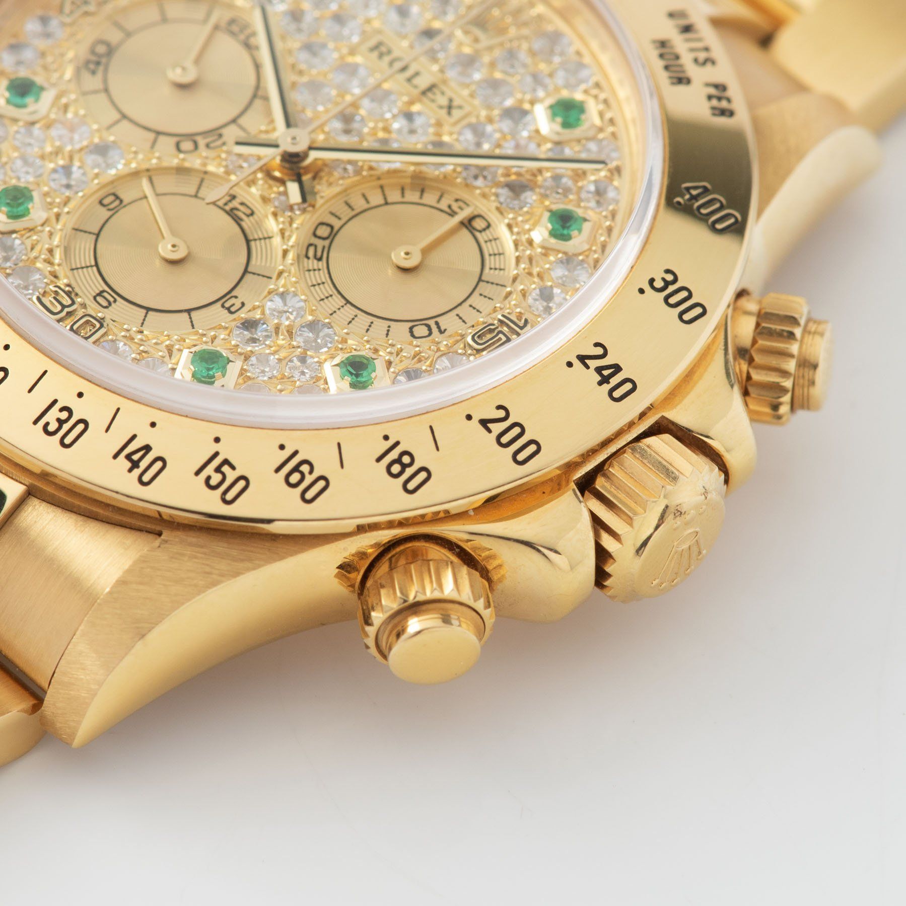 Rolex Cosmograph Daytona 16528 Pave Dial with Emerald Hours