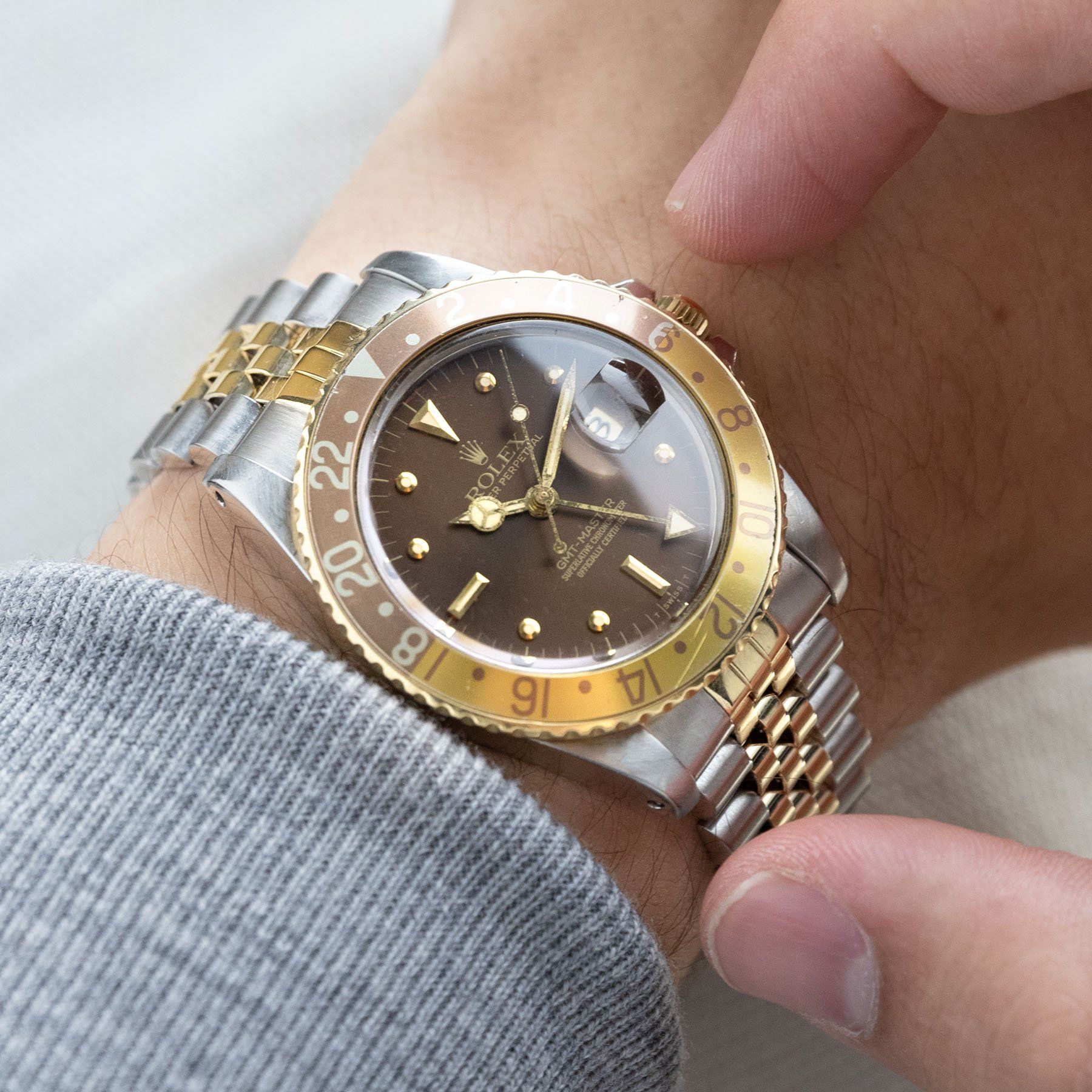 Rolex 16753 Nipple Dial GMT Master Brown Dial