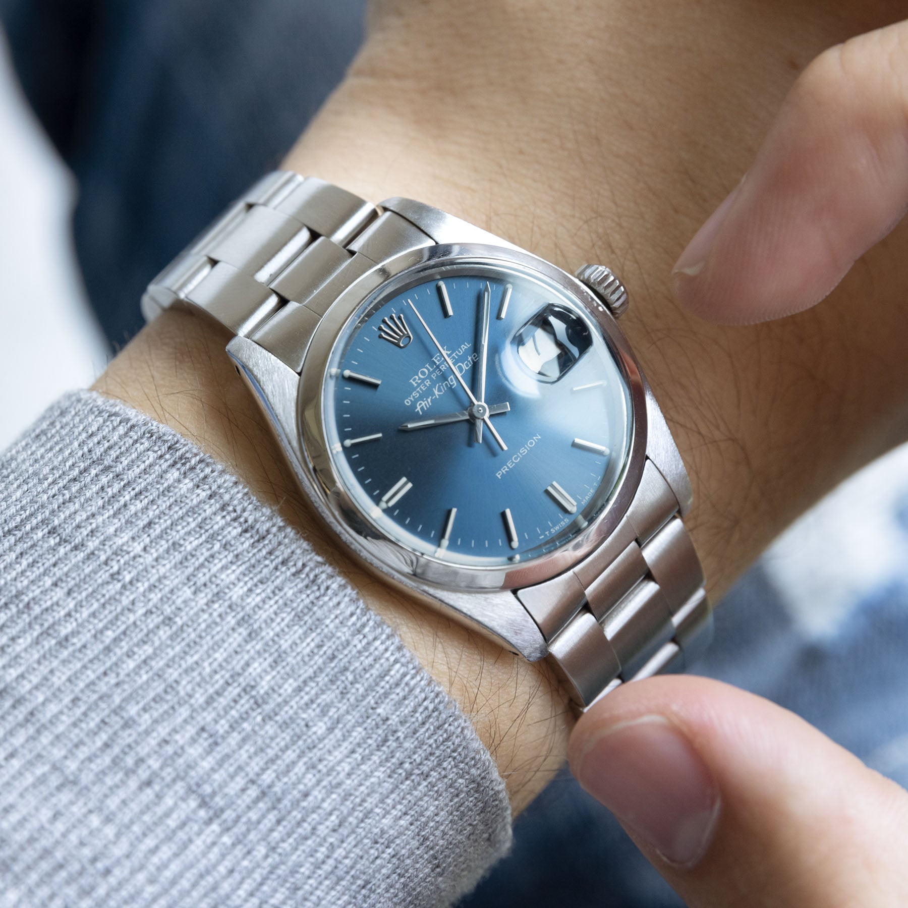 Rolex air king online blue face