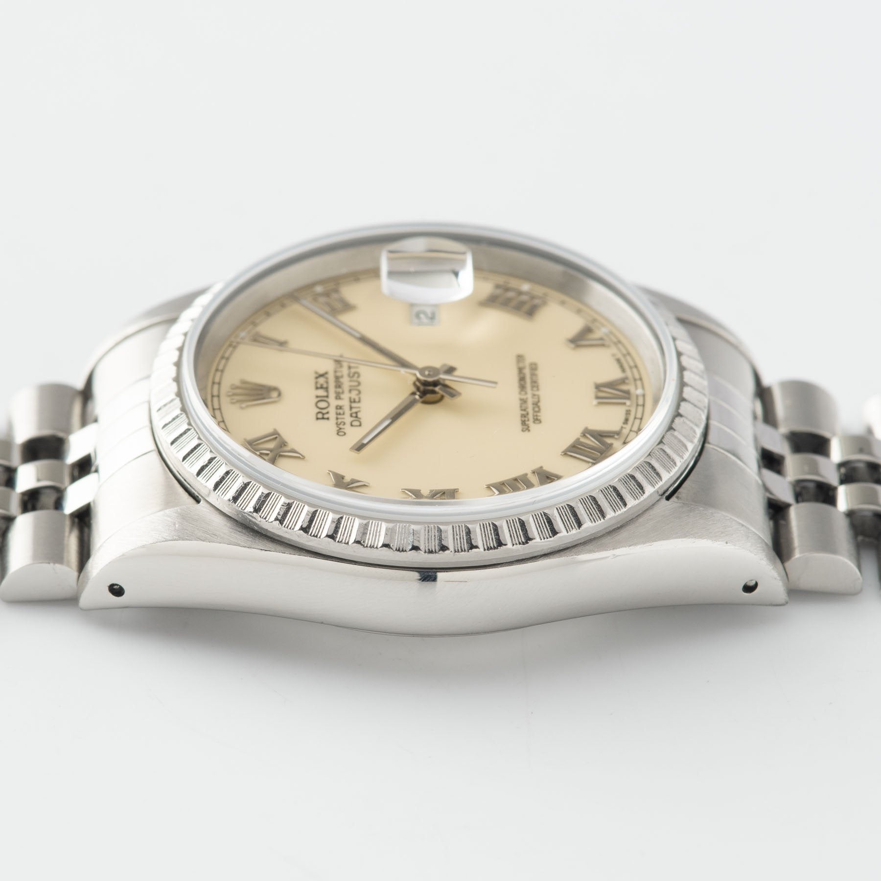 Rolex Datejust Cream Applied Roman Dial Reference 16220