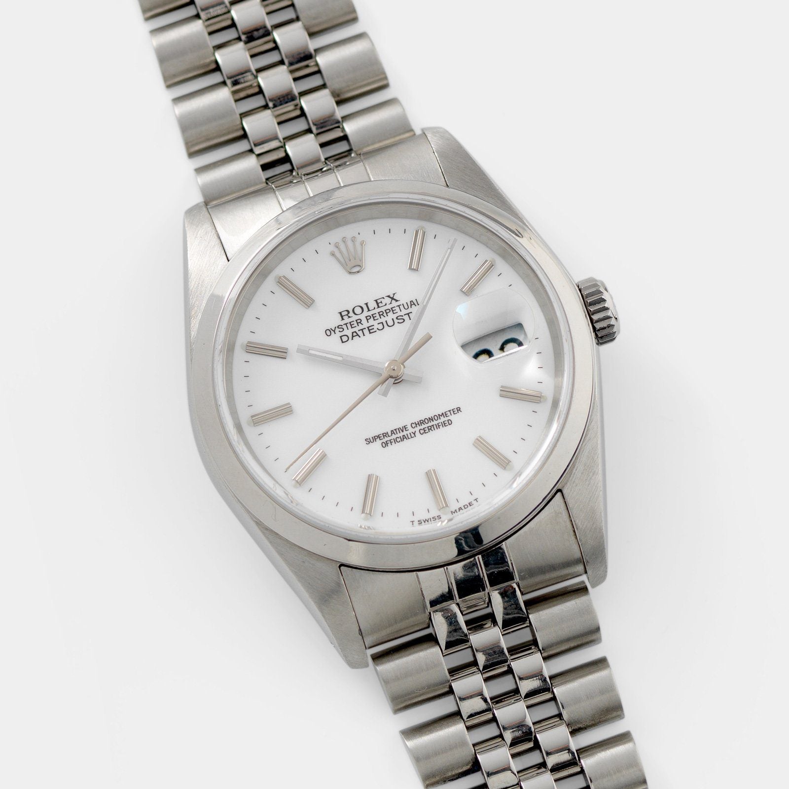 Rolex Datejust White Porcelain Dial Reference 16200 