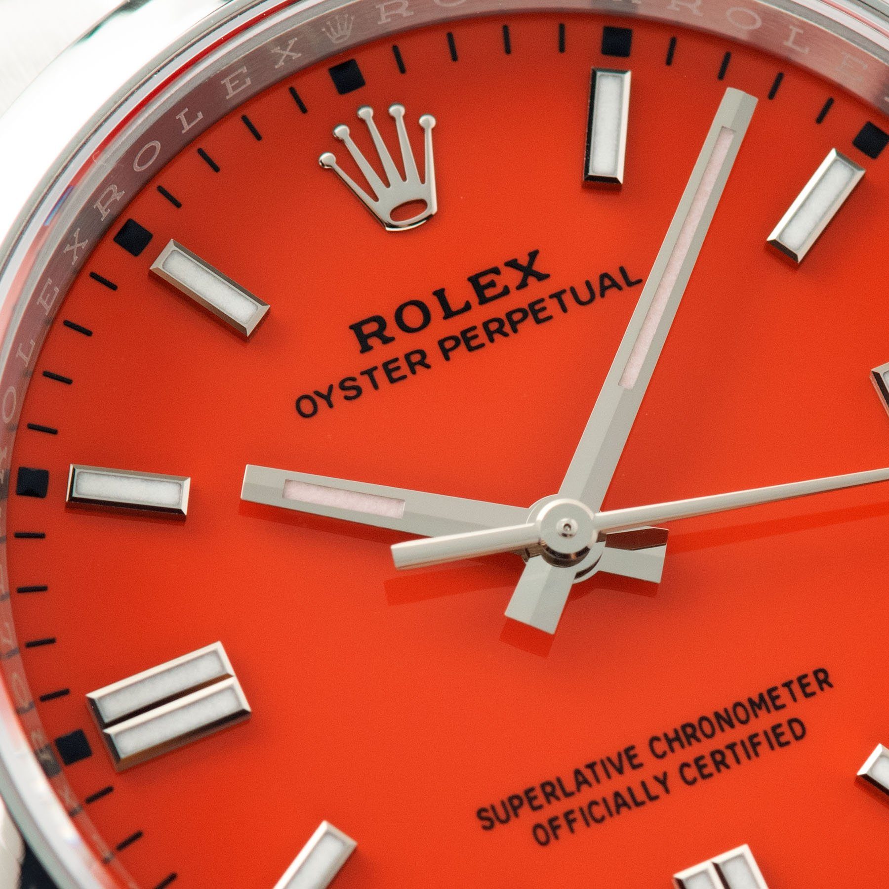 Rolex Oyster Perpetual Ref 126000 Coral Red Stella Dial