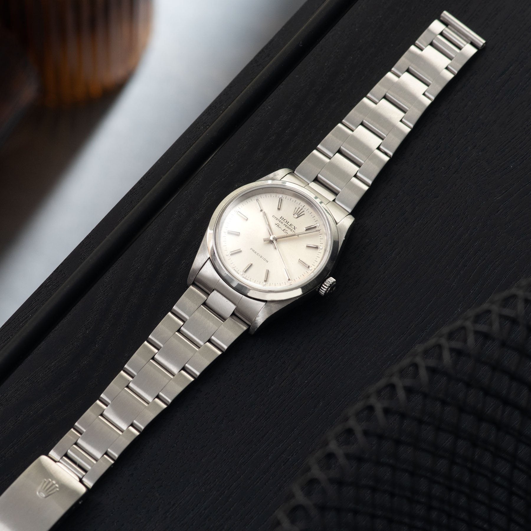 Rolex Air King Silver Soleil Dial Ref 14000