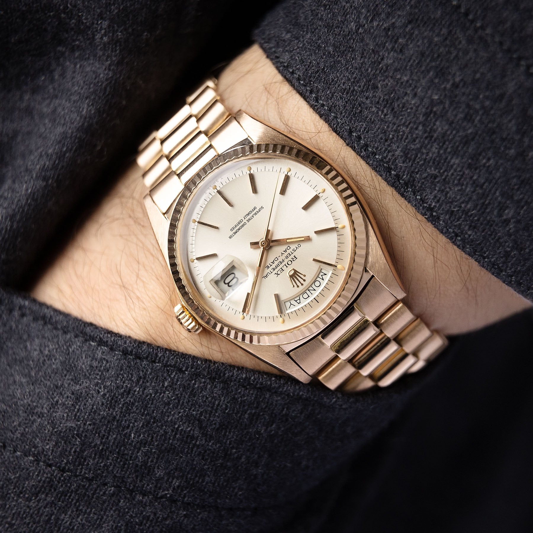 Rolex day date wrist cheap shot