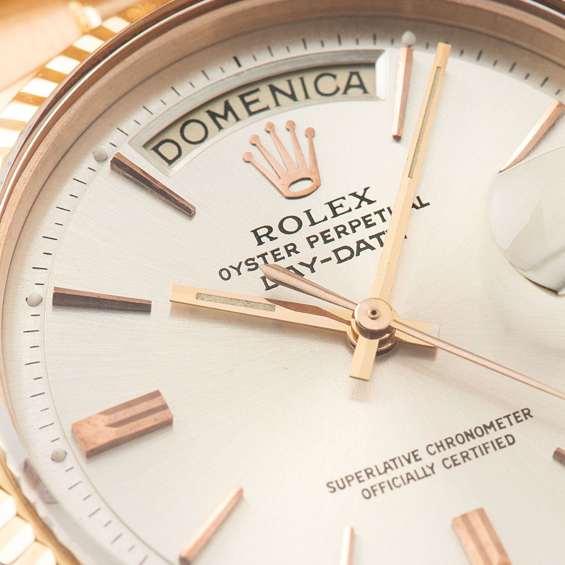 Rolex Day Date Rose Gold Silver Dial 1803