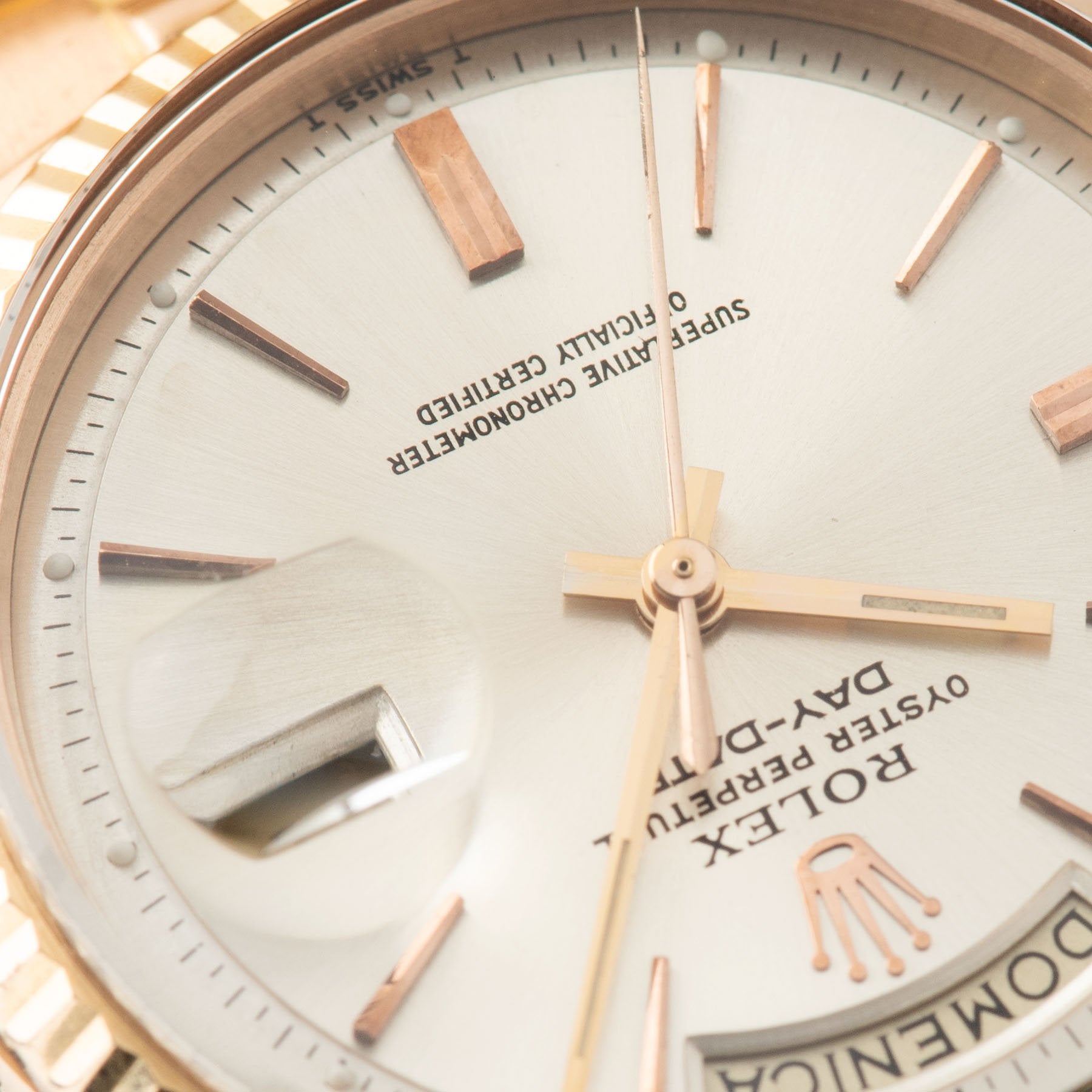 Rolex Day Date Rose Gold Silver Dial 1803