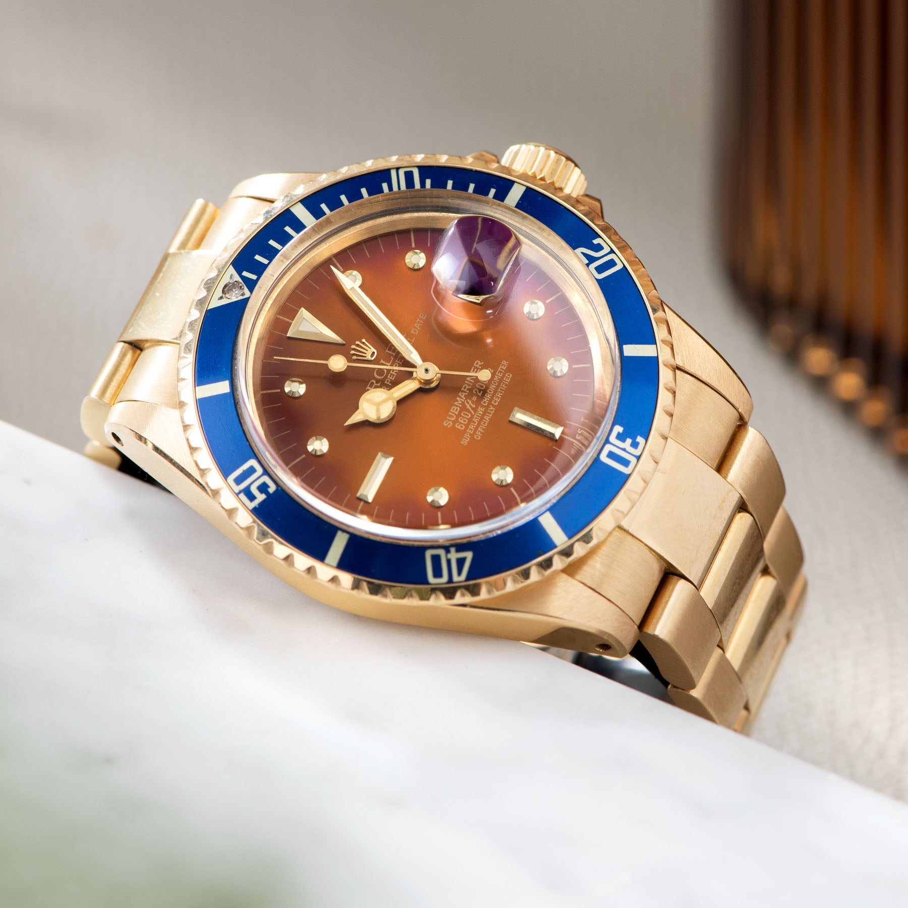 Rolex Submariner Date Yellow Gold 1680 / 8 Tropical Dial