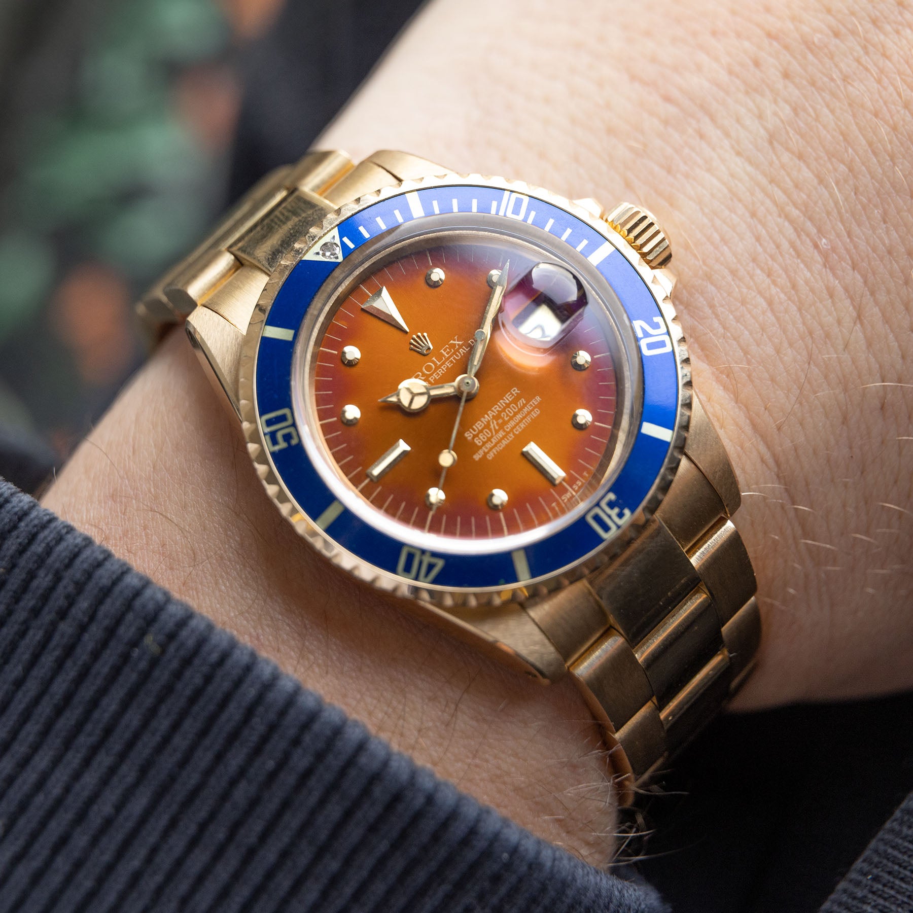 Rolex Submariner Date Yellow Gold 1680 / 8 Tropical Dial