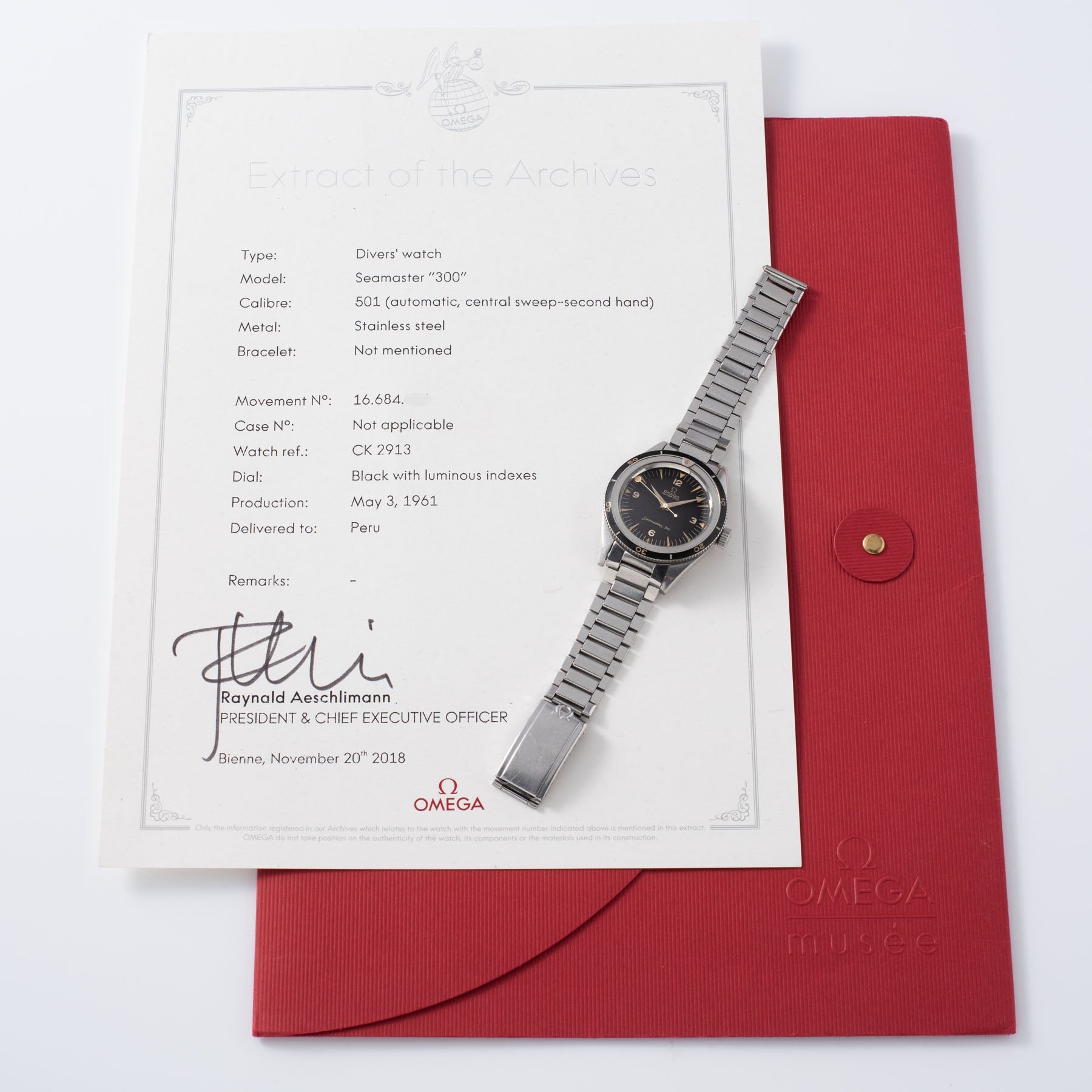 Omega Seamaster 300 CK2913 Lollipop with Archive Extract