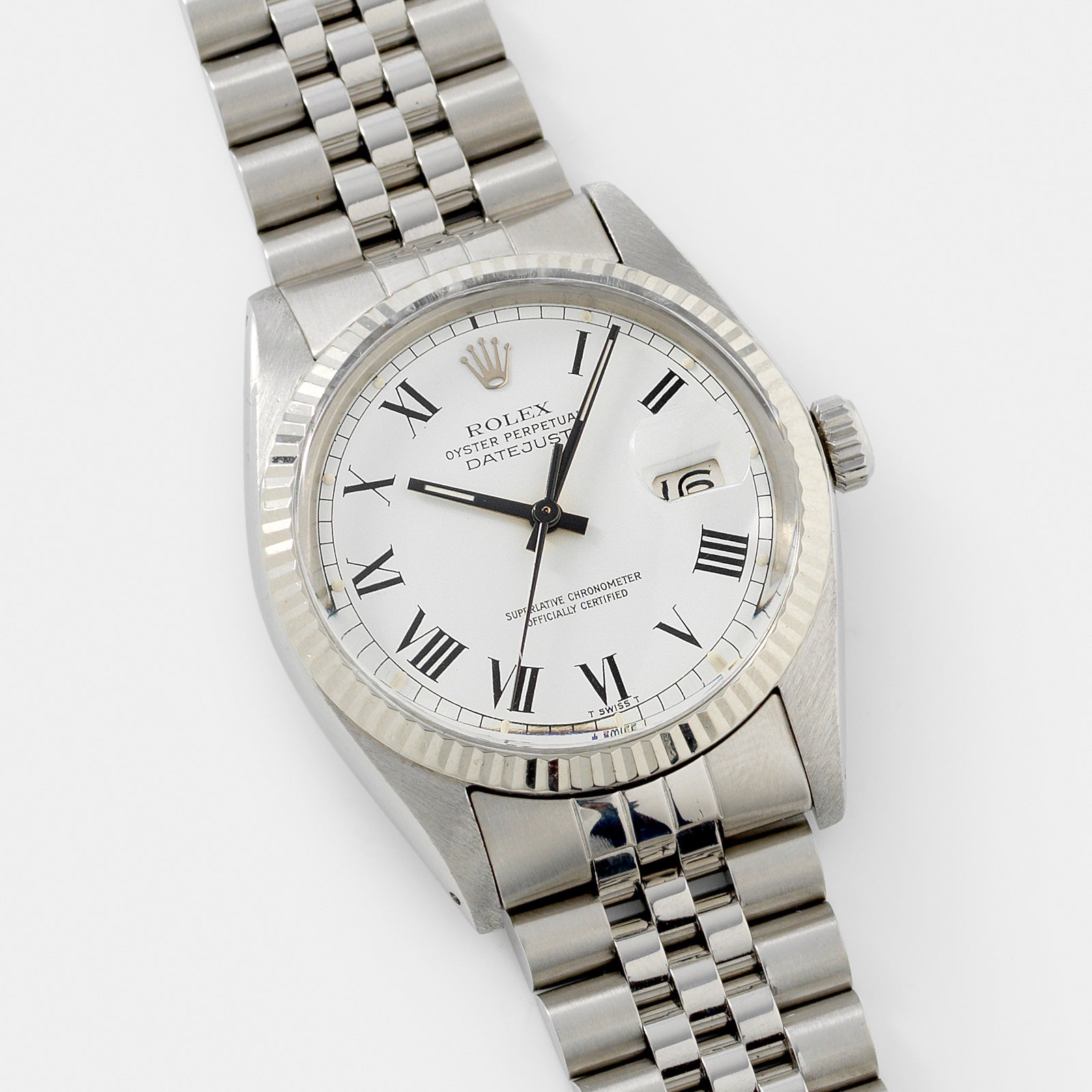 Rolex Datejust Reference 16014 White Buckley Dial