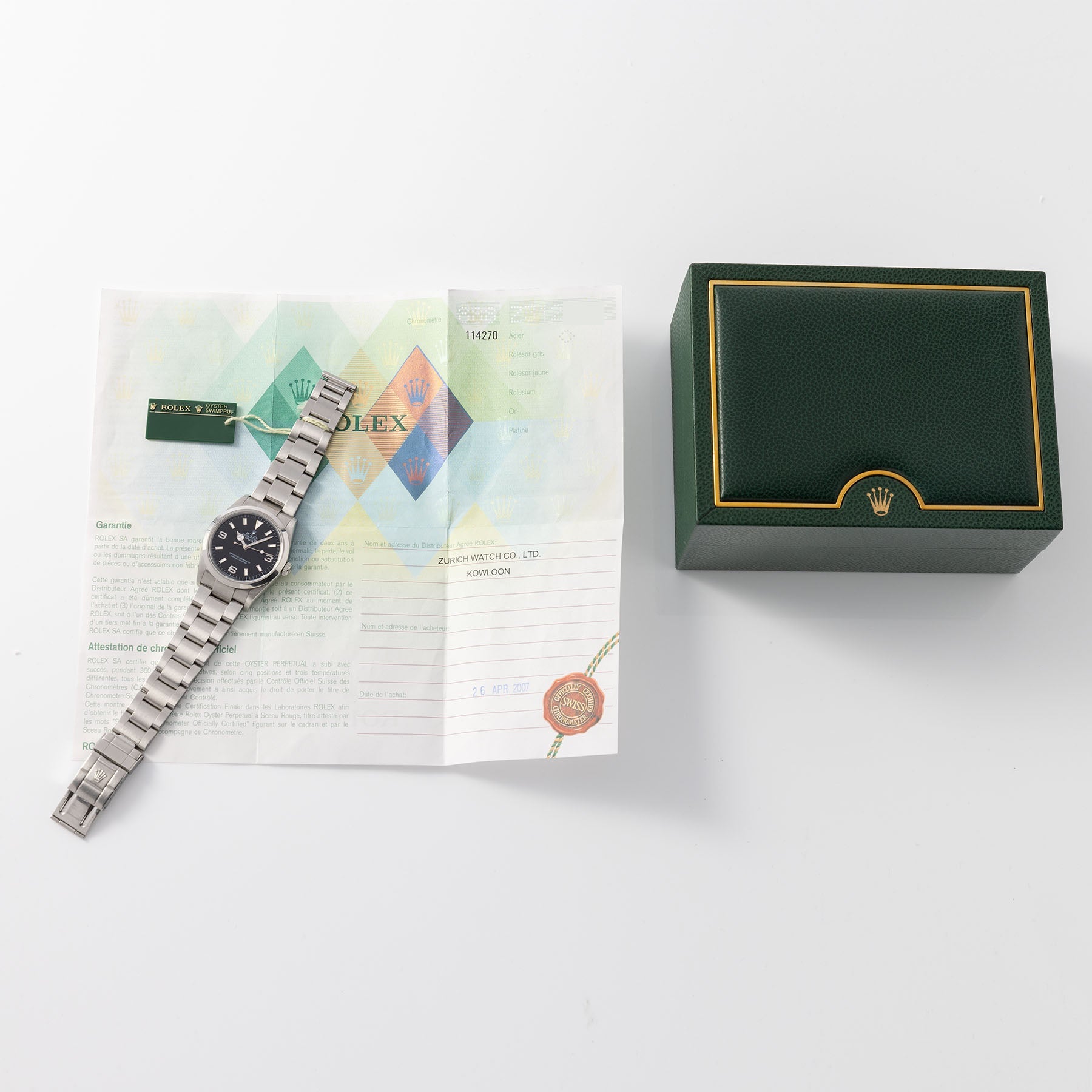 Rolex Explorer  114270 Box and Papers