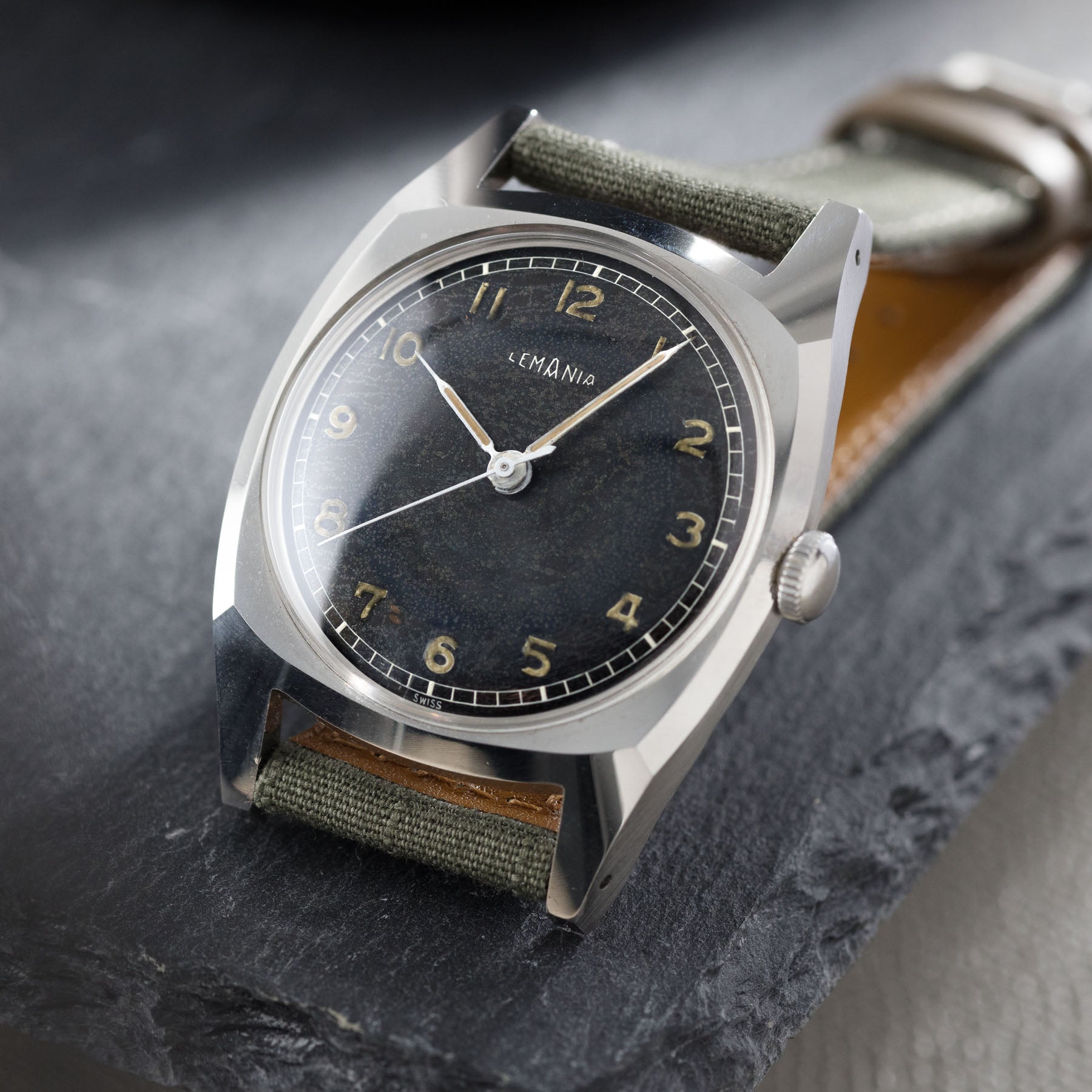 Lemania shop military watch