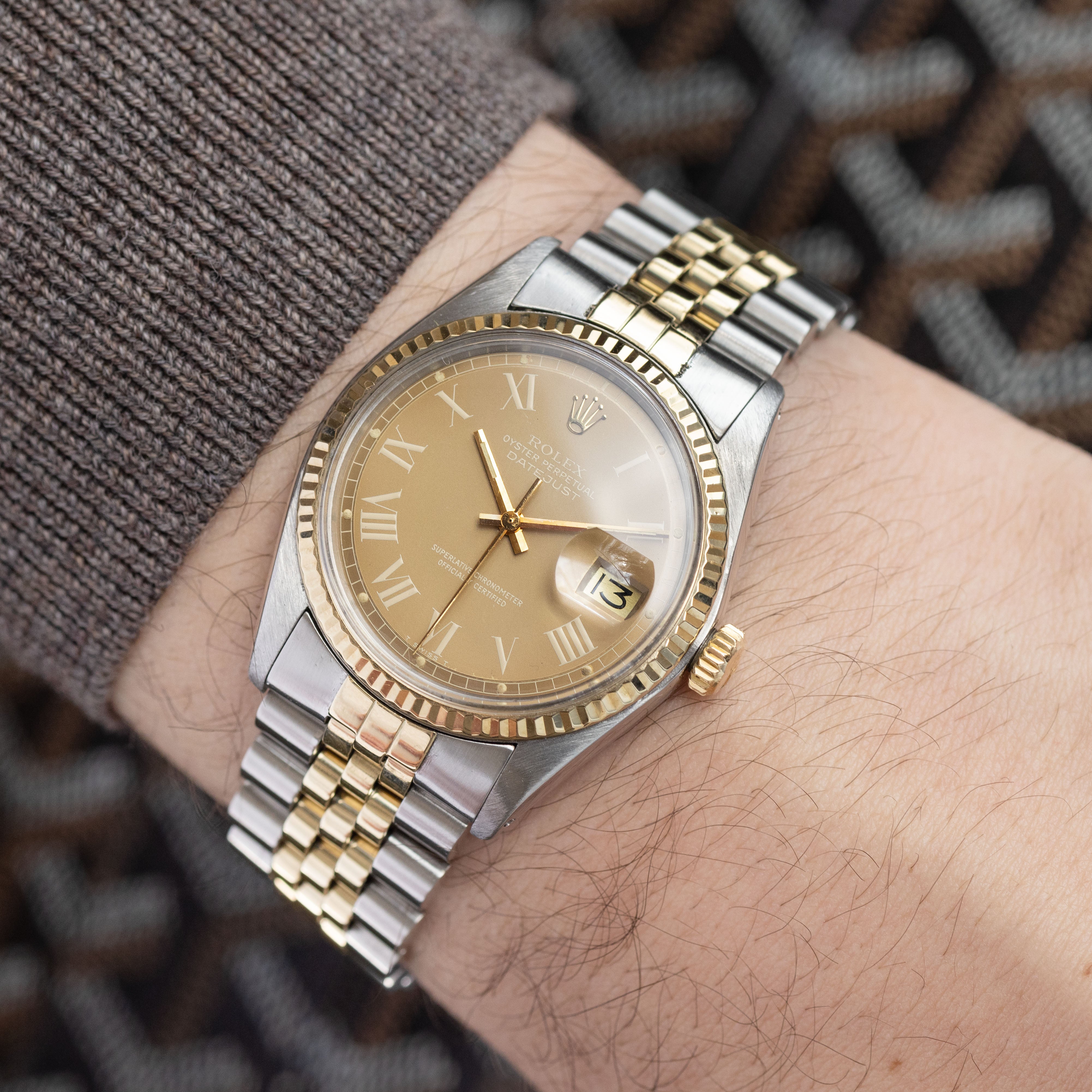 Rolex Datejust 1601 Steel and Gold Brown Buckley Dial