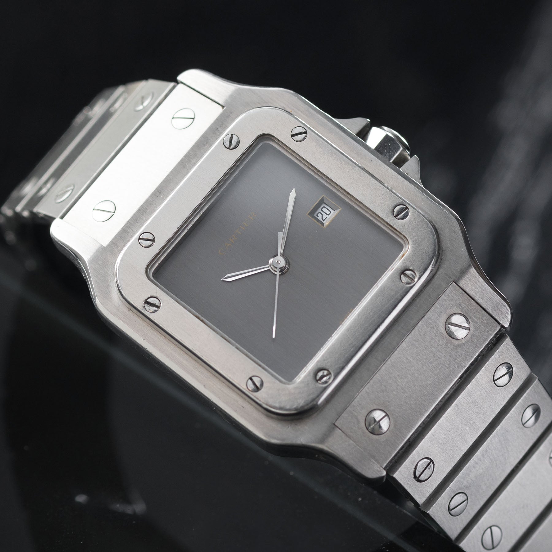 Cartier Santos 2960 Steel with Grey Dial Full Set The Rarest Santos