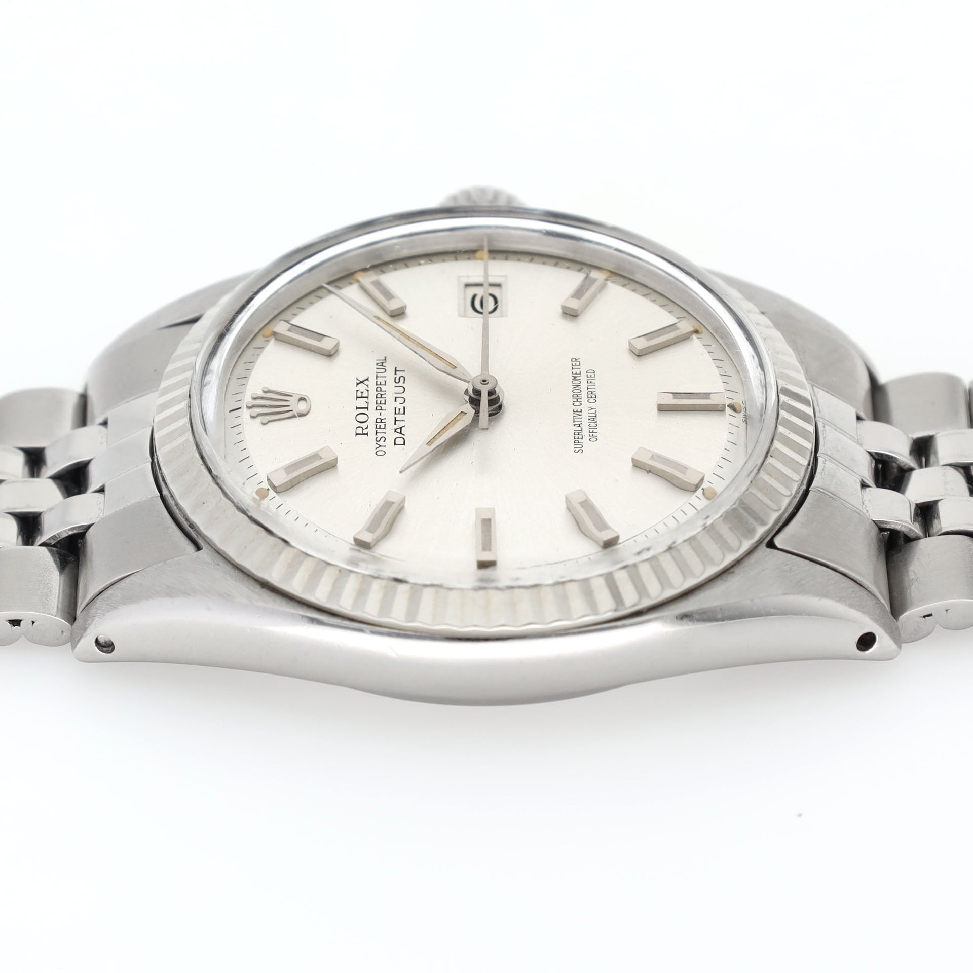 Rolex Datejust 1601 Silver Dial White Gold Bezel