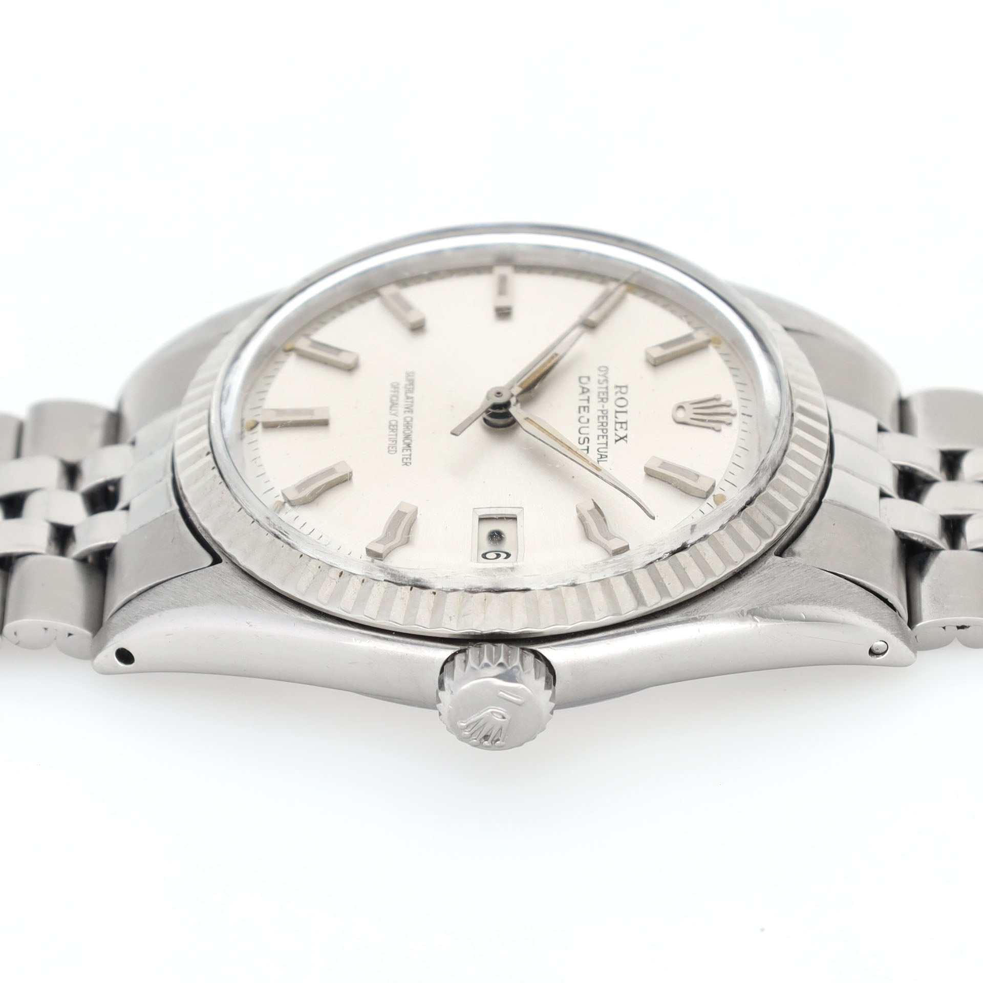 Rolex Datejust 1601 Silver Dial White Gold Bezel