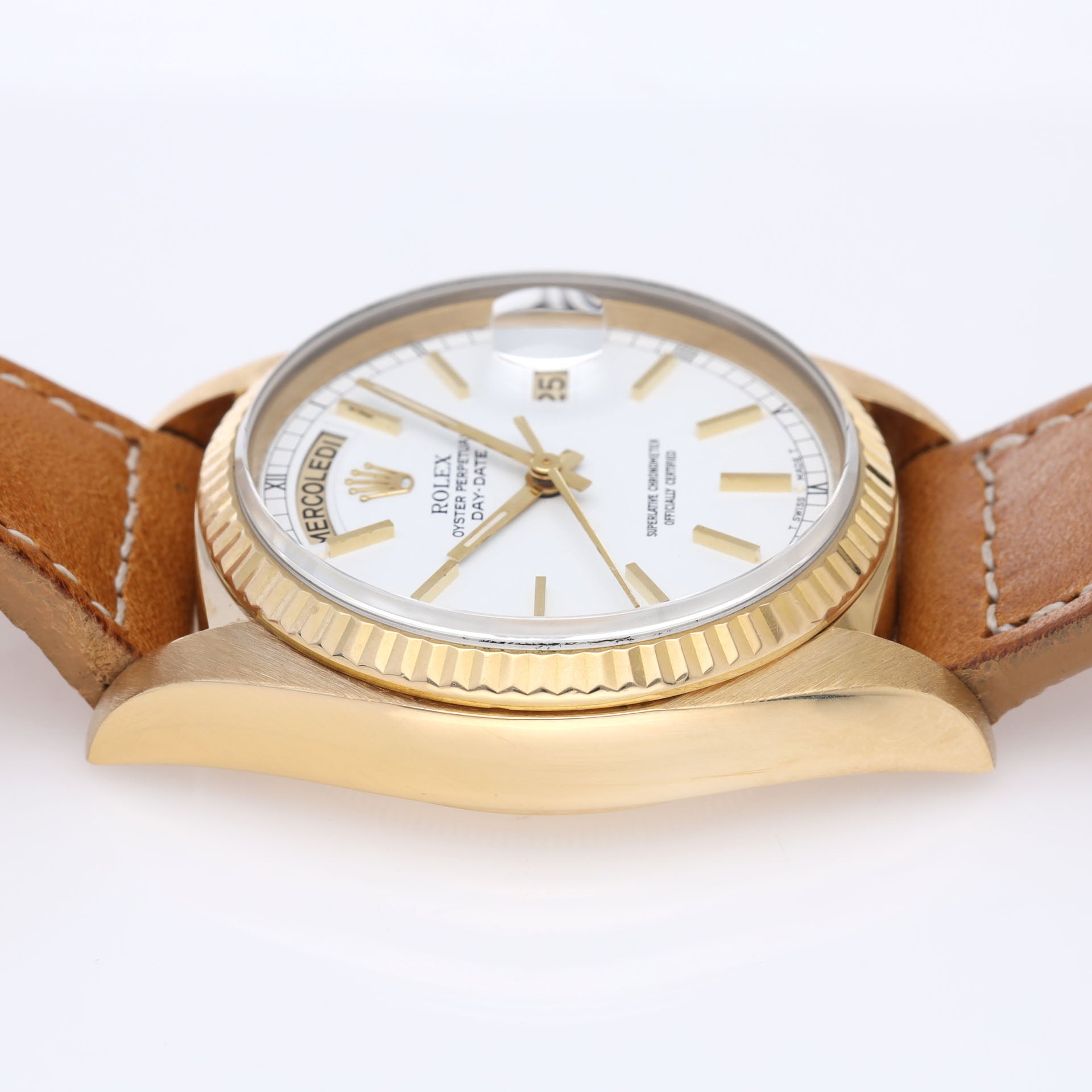 Rolex Day-Date 18038 Yellow Gold White Dial