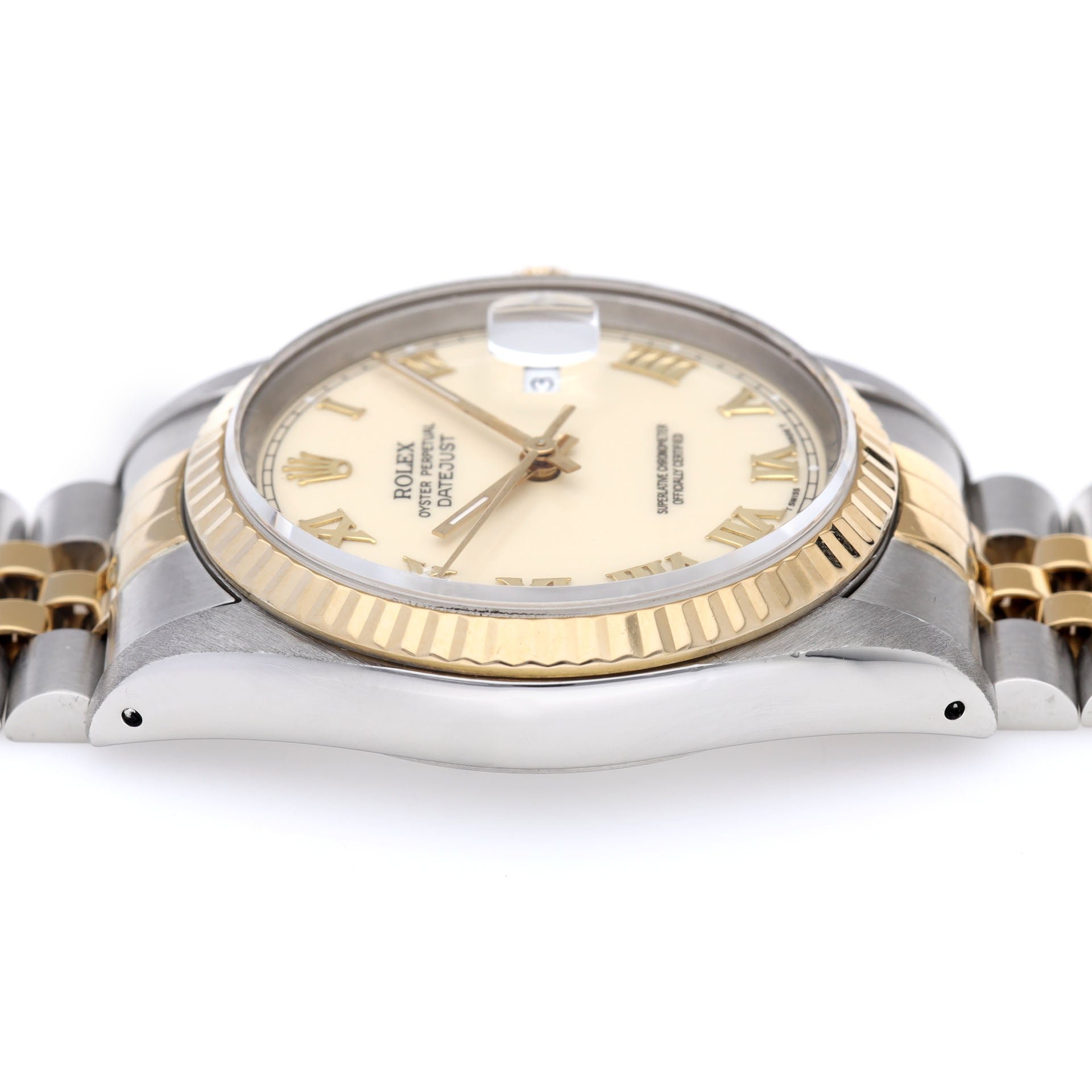 Rolex Datejust Cream dial steel gold ref 16233