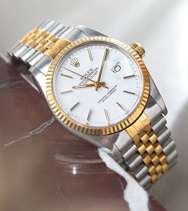 Rolex Datejust 16013 Steel and Gold with Porcelain Dial