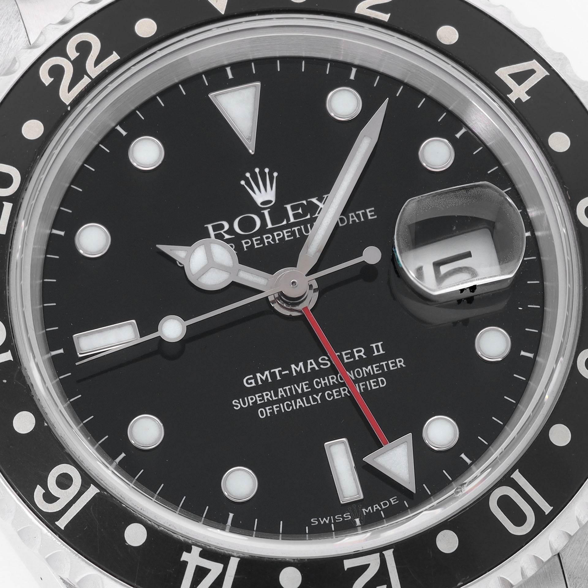 Rolex GMT-Master 2 16710 Black Serif Bezel SWISS MADE Dial