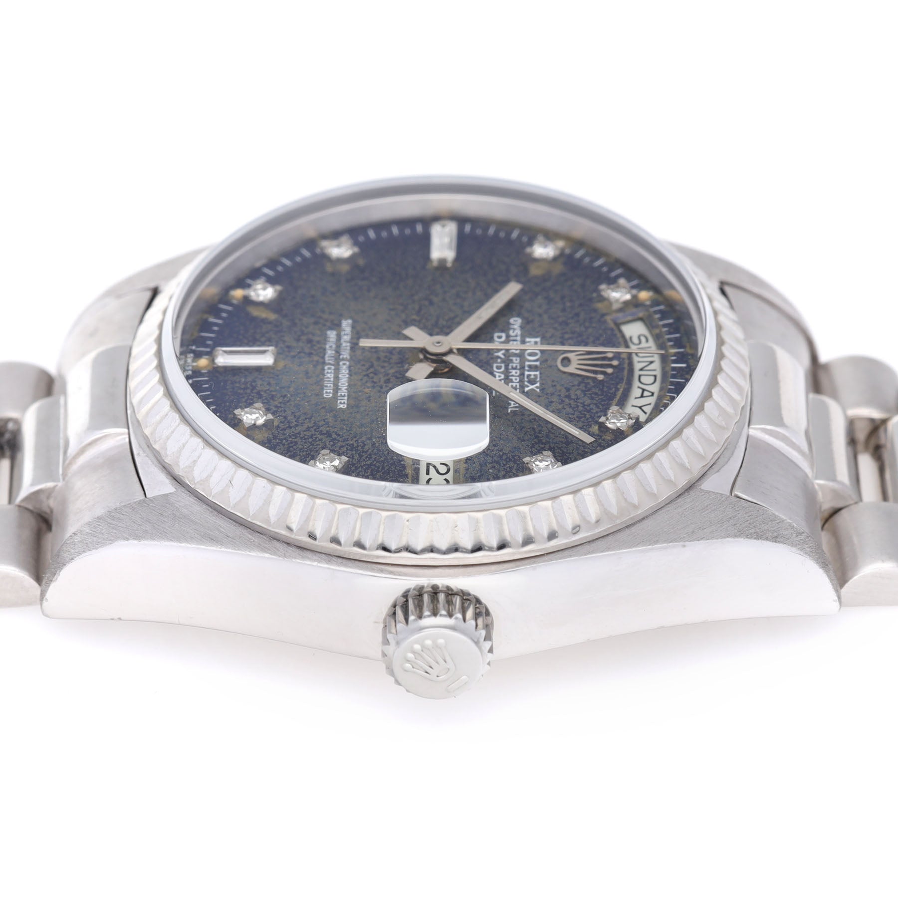 Rolex Day-Date ref. 18029 White Gold Blue Jeans Dial