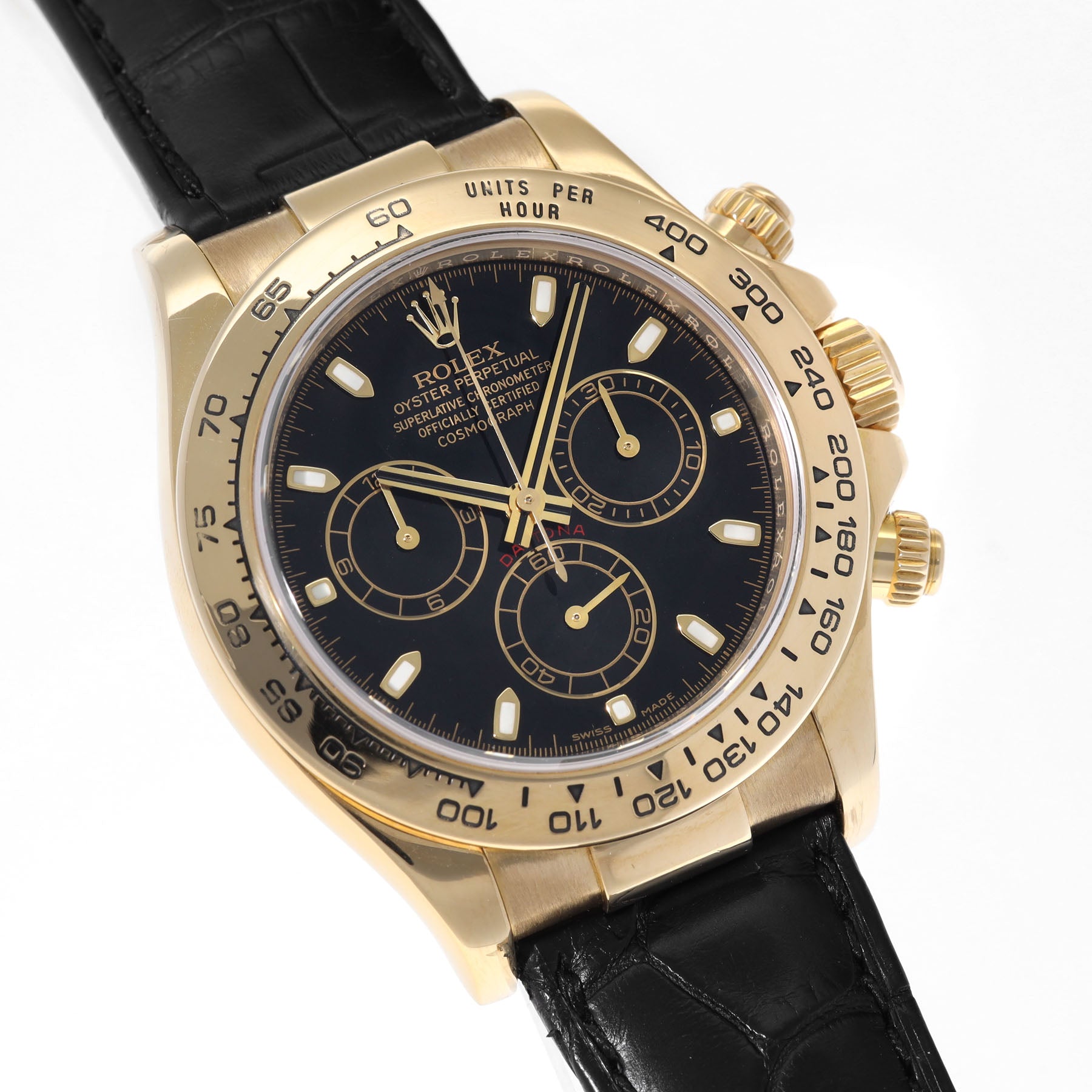 Gold rolex black online strap