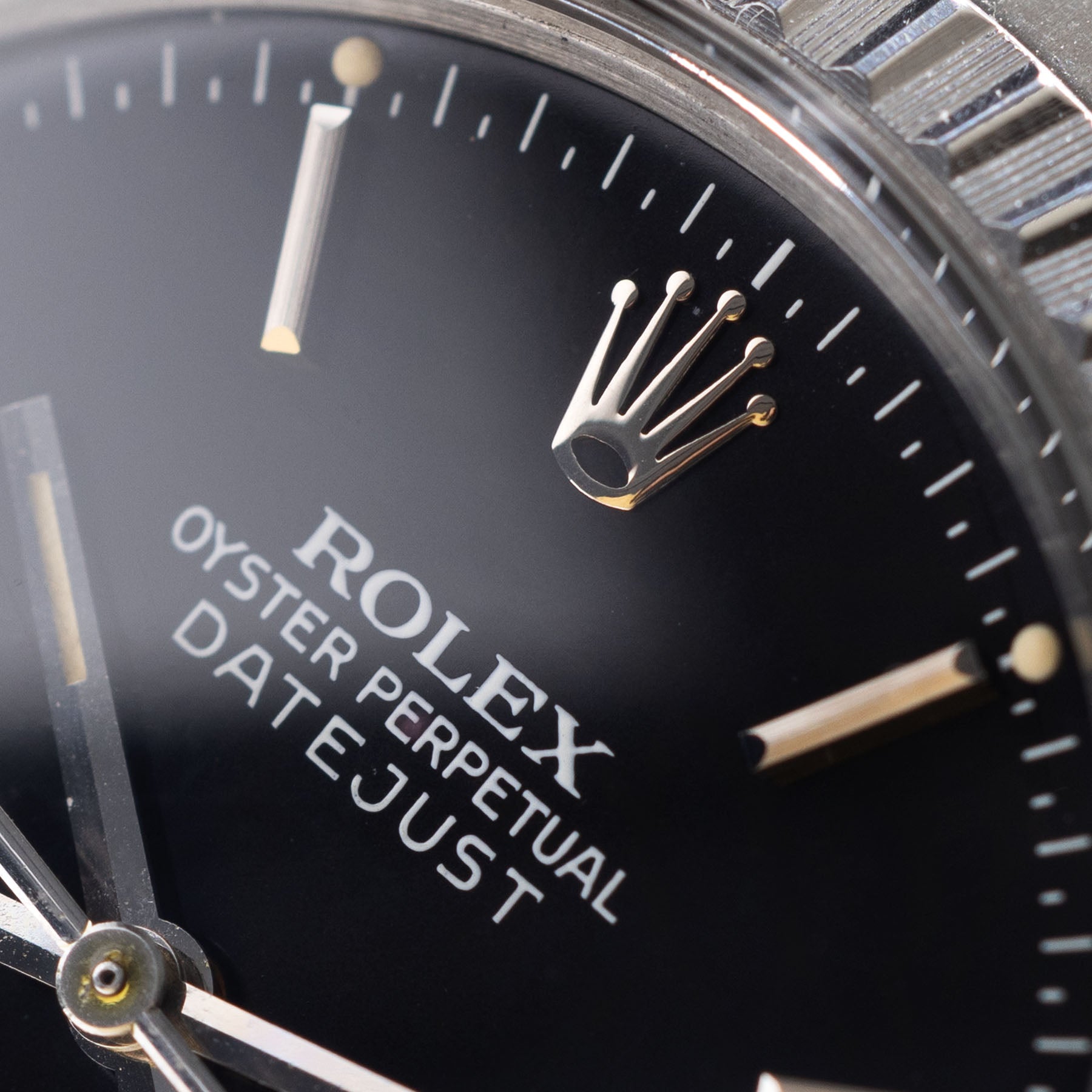 Rolex Datejust Black Soleil Finished Dial ref 16030