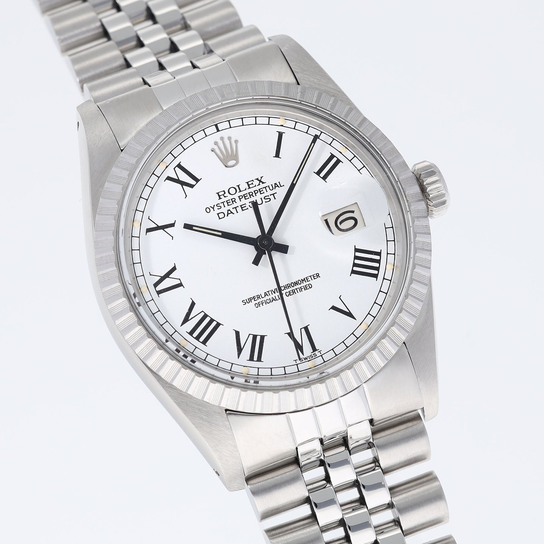 Rolex Datejust 16030 White Buckley Dial with Guarantee Papers