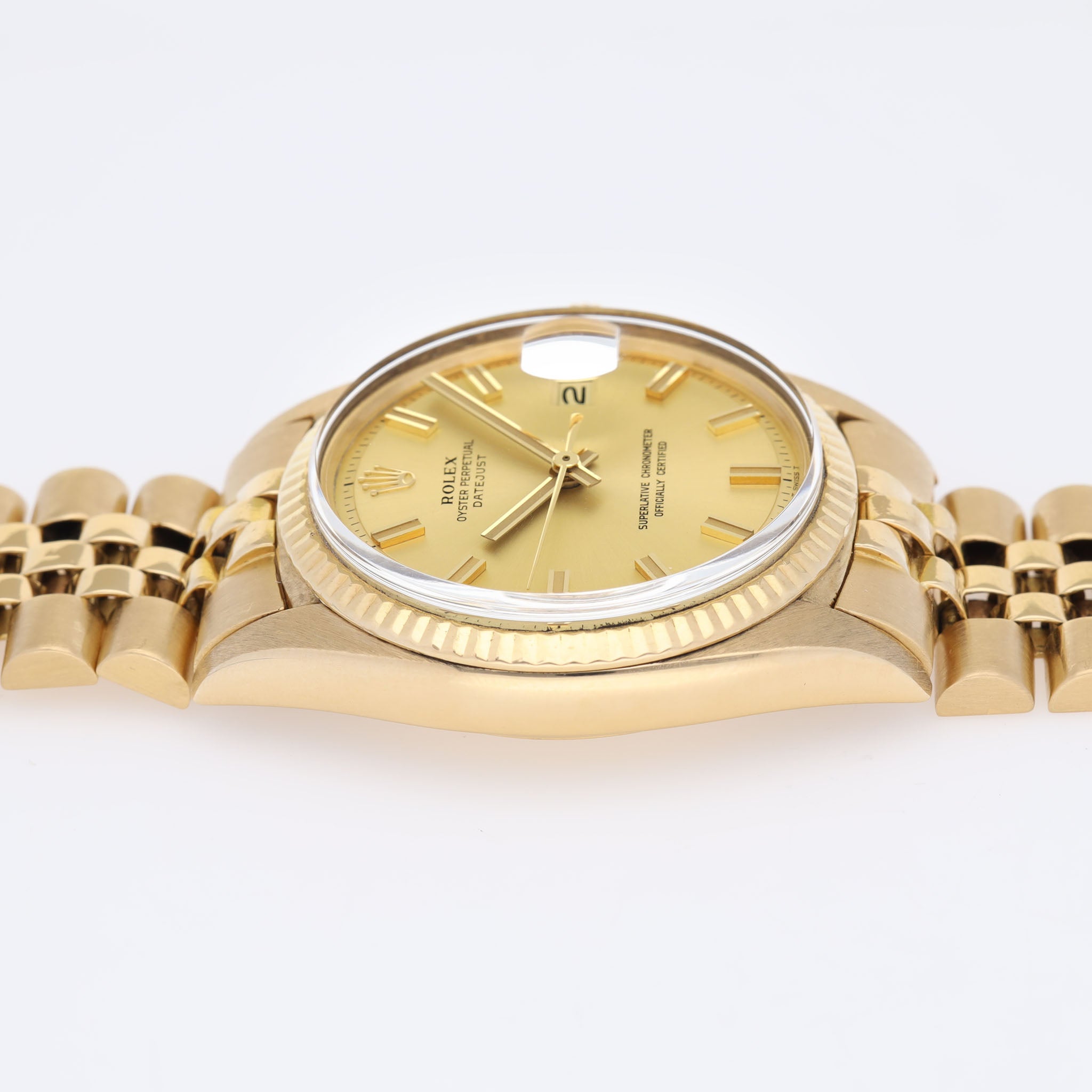 Rolex Datejust Wide Boy Dial in 18 k Yellow Gold ref 1601