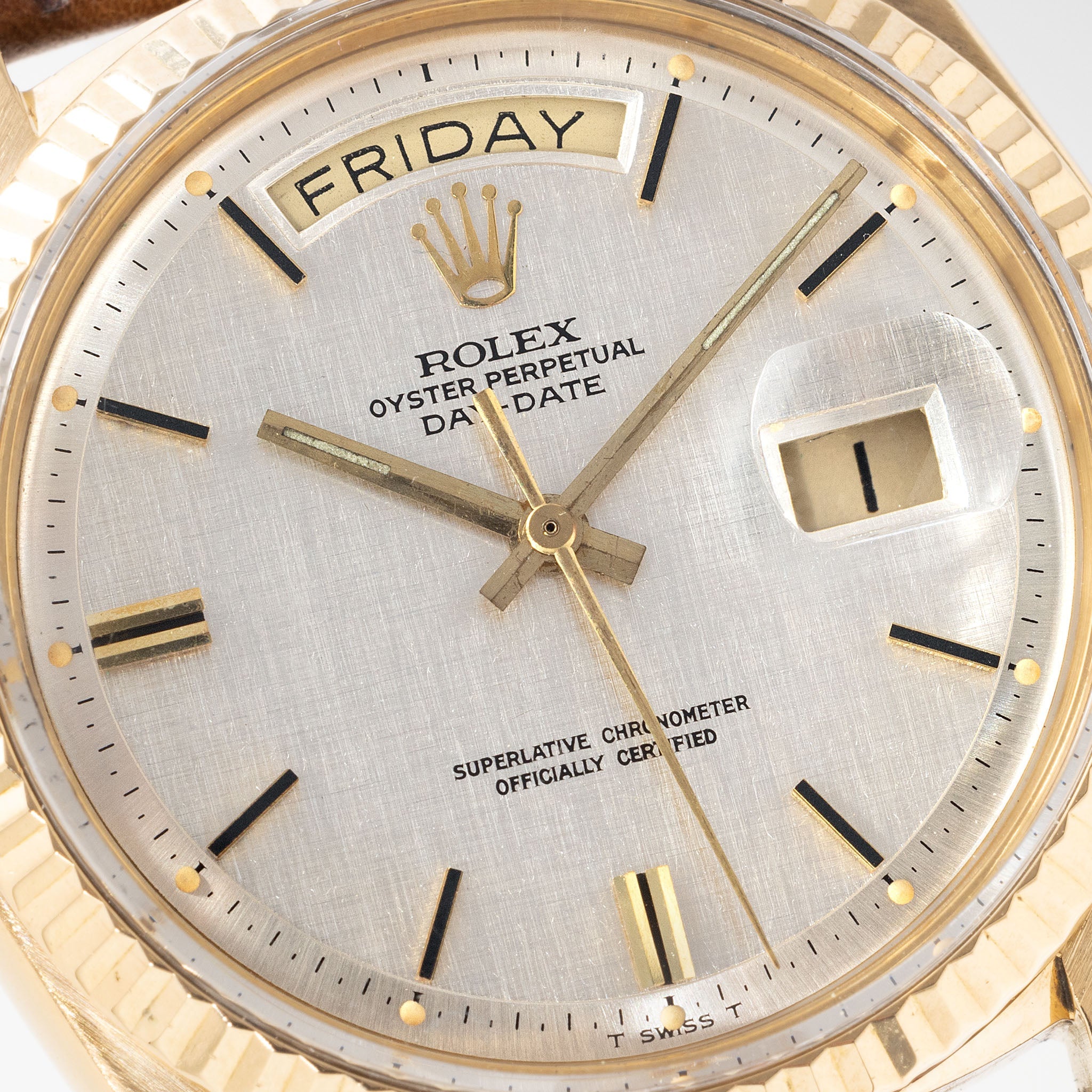 Rolex Day-Date Yellow Gold Linen Dial Ref 1803