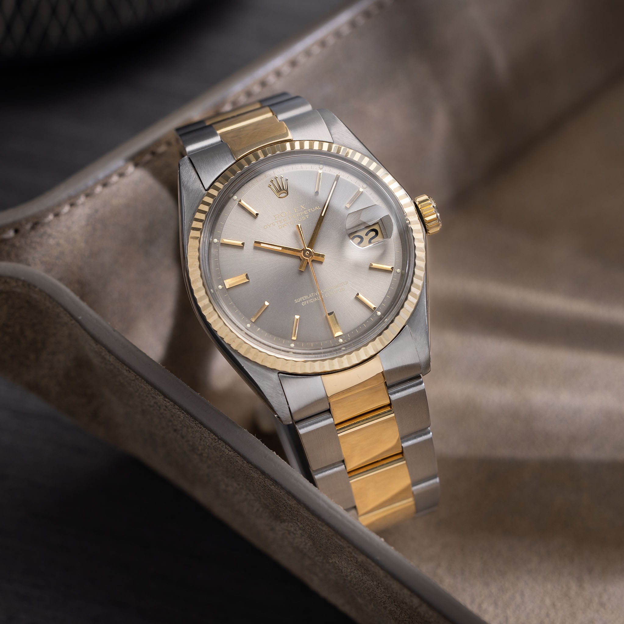 Rolex Datejust Steel and Gold Grey Dial ref 1601/3