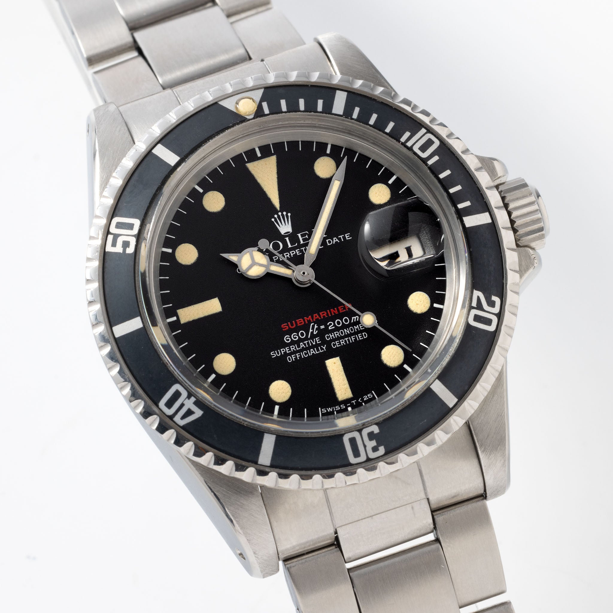Rolex Red Submariner Date 1680 Mk4 Dial Fat Font Faded Bezel