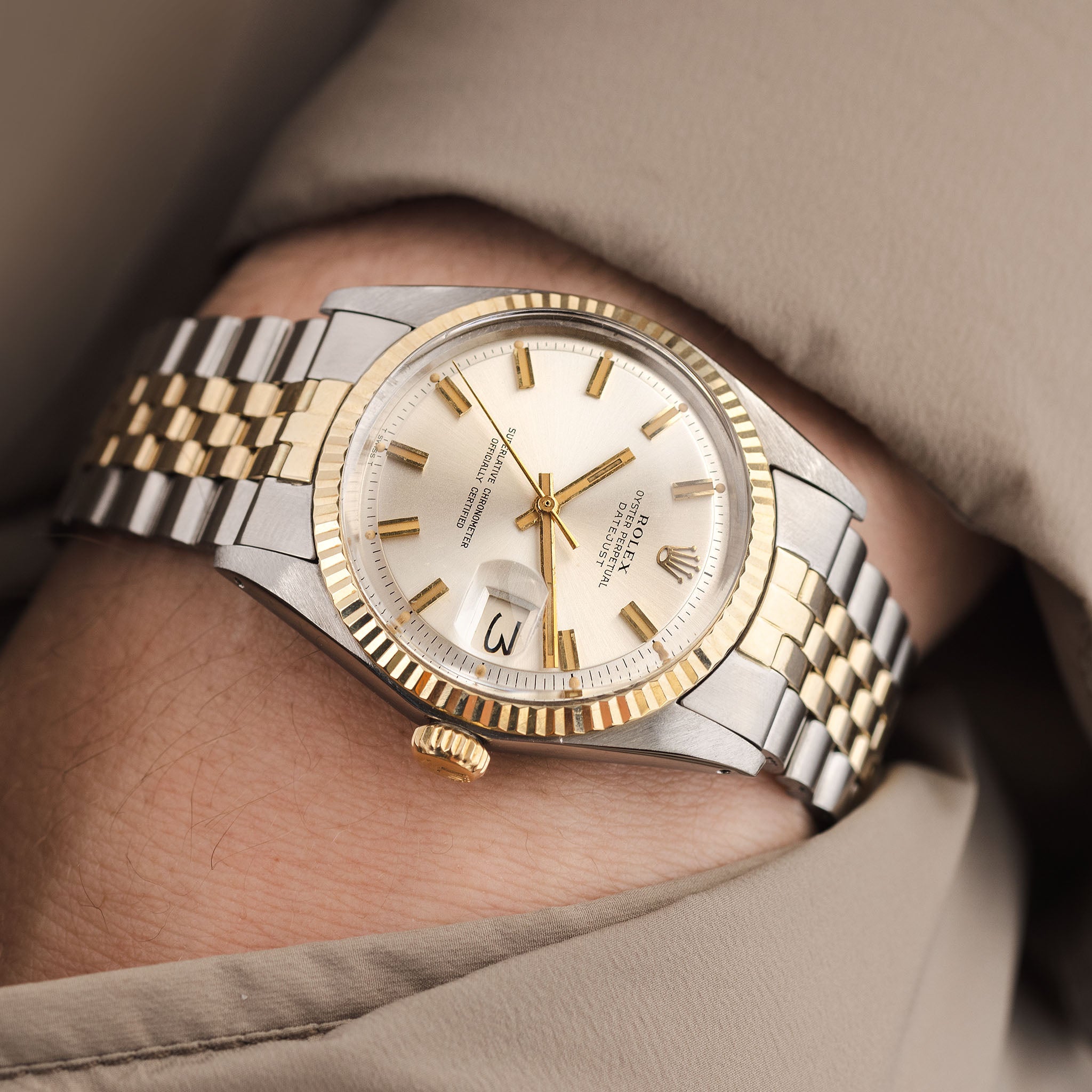 Rolex datejust two 2024 tone white dial