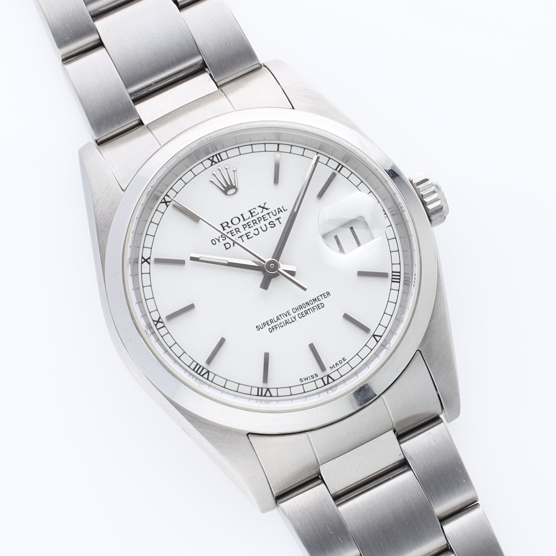 Rolex Datejust 16200 White Dial with Rolex Guarantee Paper