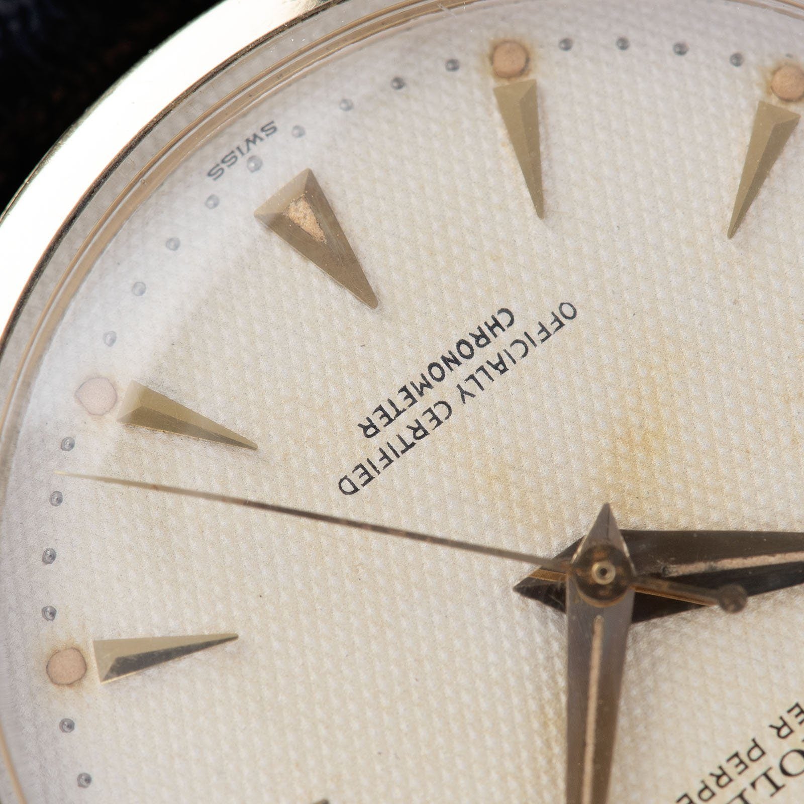 Rolex Oyster Perpetual Bombe Waffle Dial Gold 6102