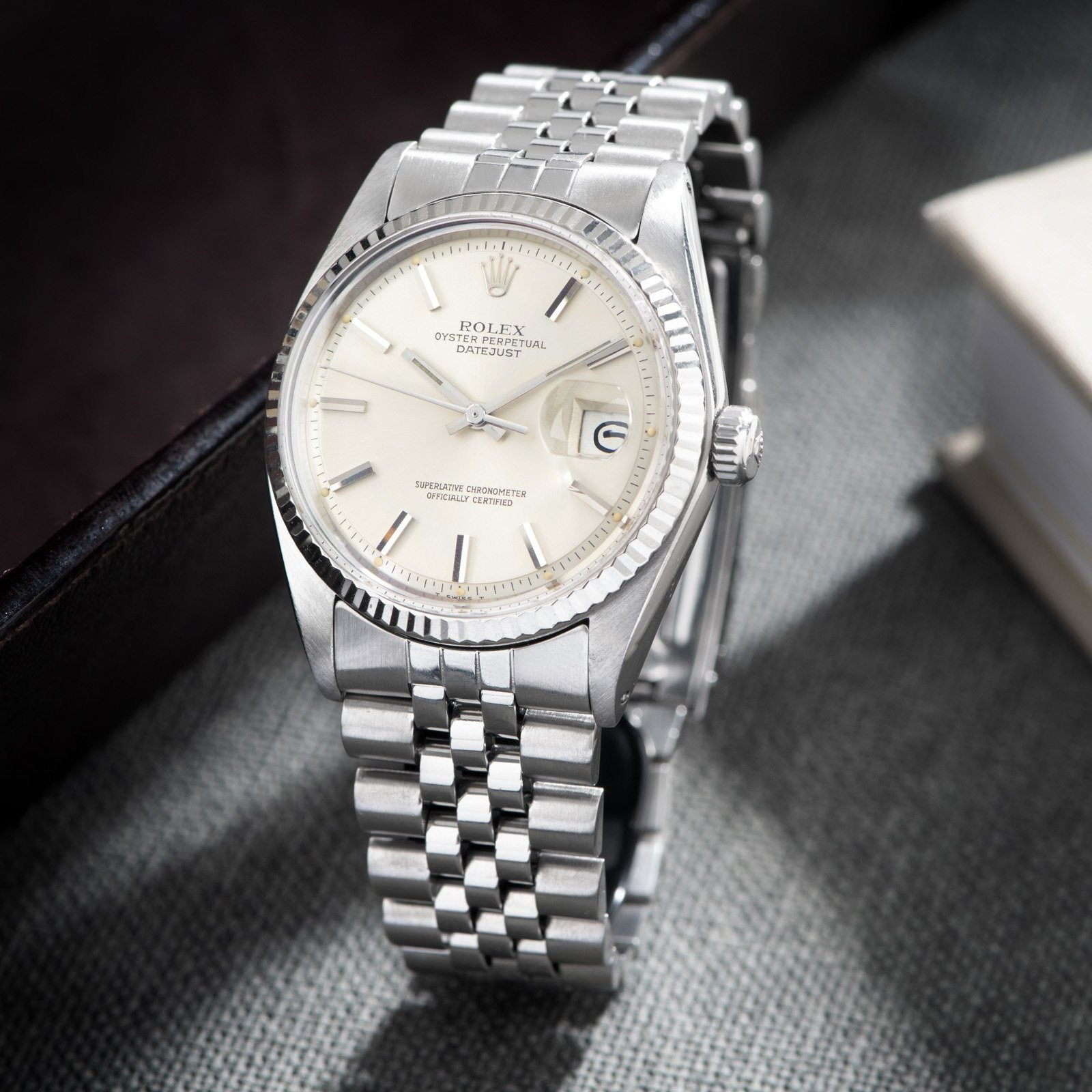 Rolex Datejust 1601 Silver Soleil Dial 