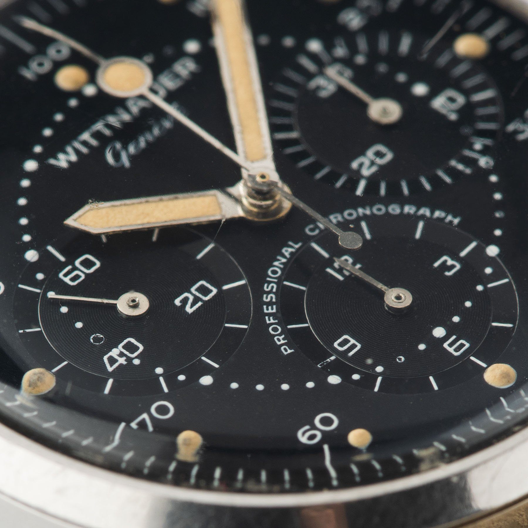 Wittnauer 242T Matte black Dial Steel Chronograph