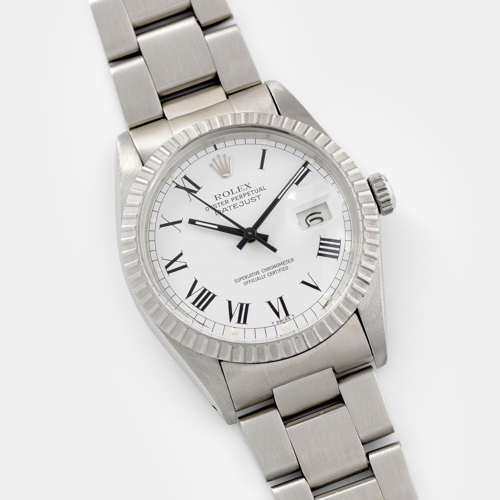 Rolex Datejust Reference 16030 White Buckley Dial on a Oyster bracelet