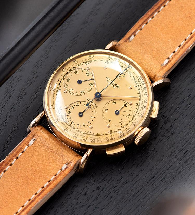 Universal Genève Uni-Compax chronograph gold 18K. for Rs.186,223 for sale  from a Private Seller on Chrono24